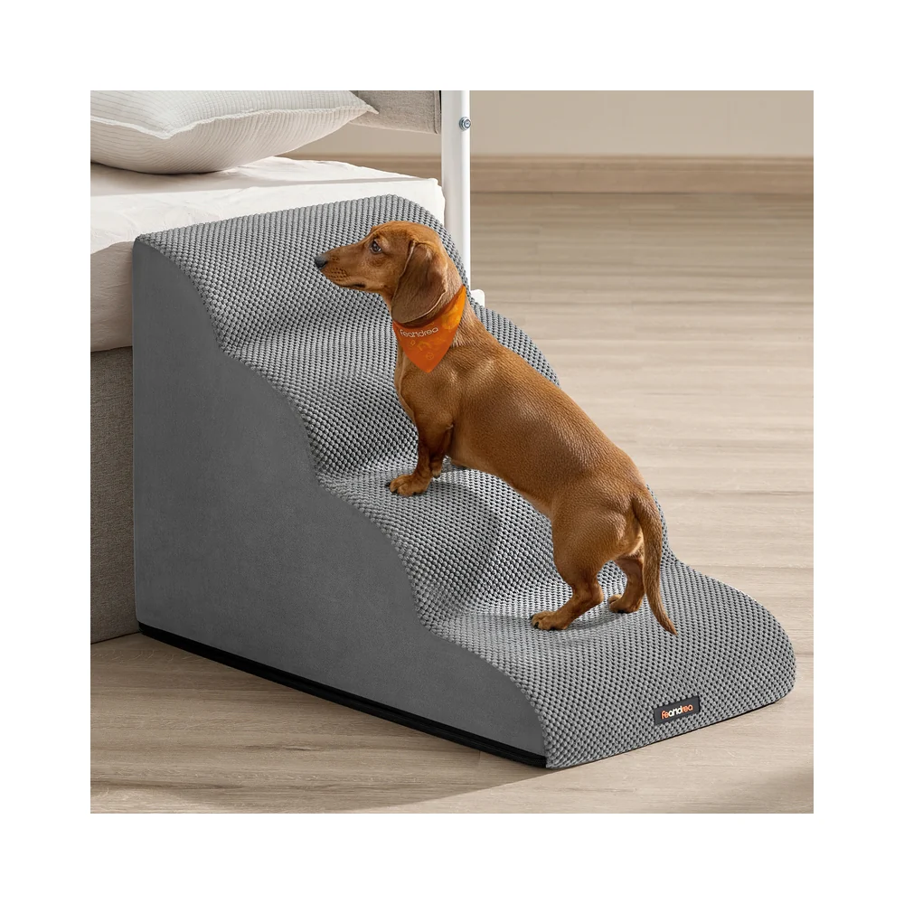 Corduroy dog stairs with gentle slope and washable cover - Image 3