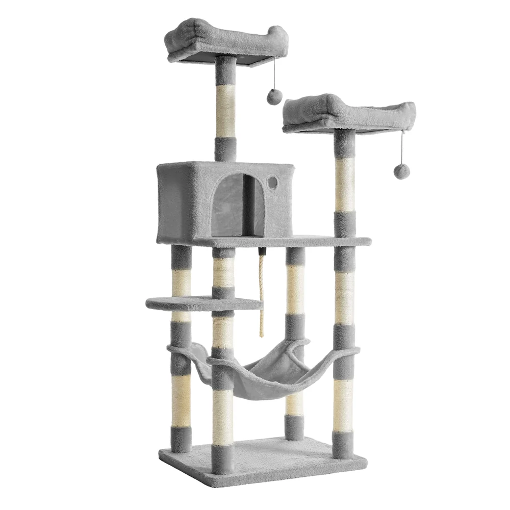 Cat Tree, Multi-Level Cat Condo with 11 Scratching Posts, 2 Perches - Image 2