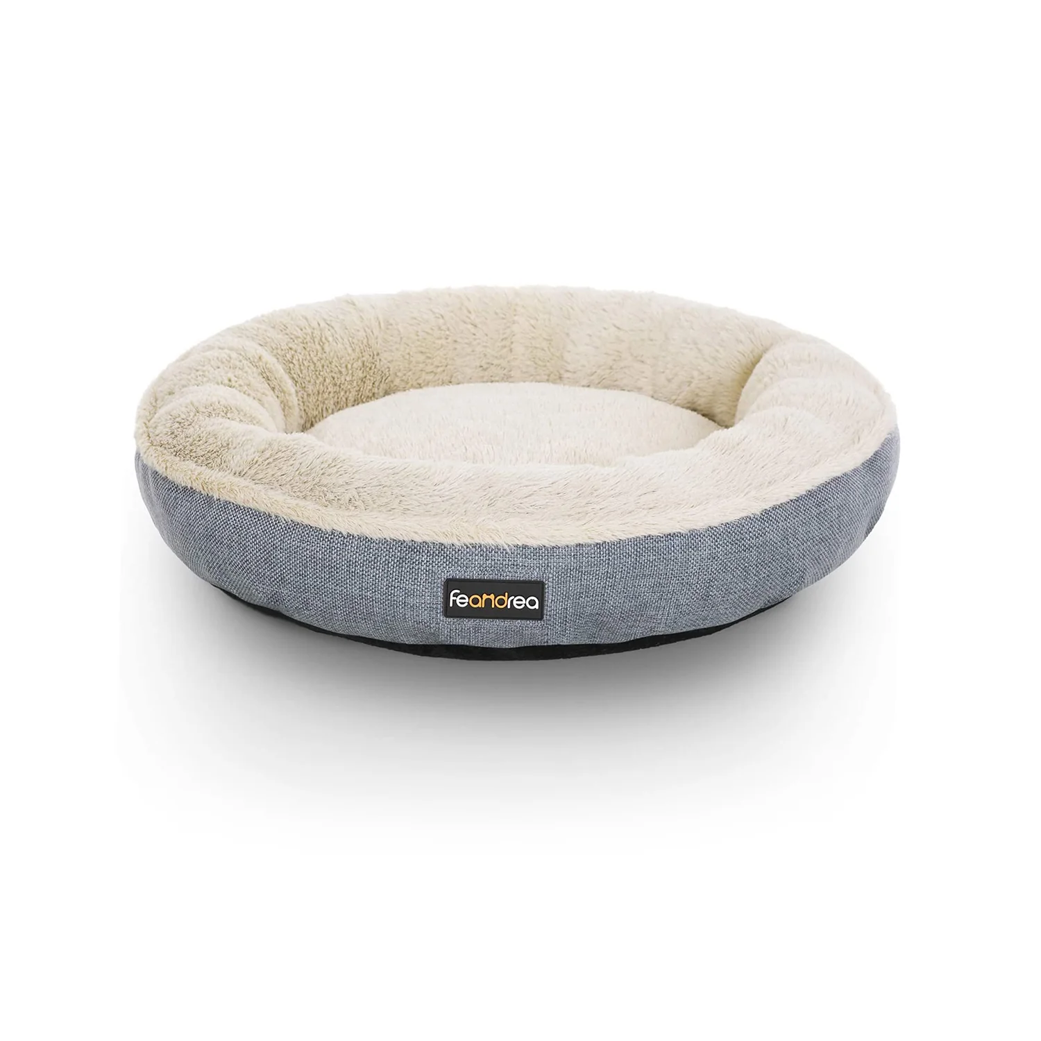 Grey Washable Round Dog Bed with Removable Cushion - Image 2