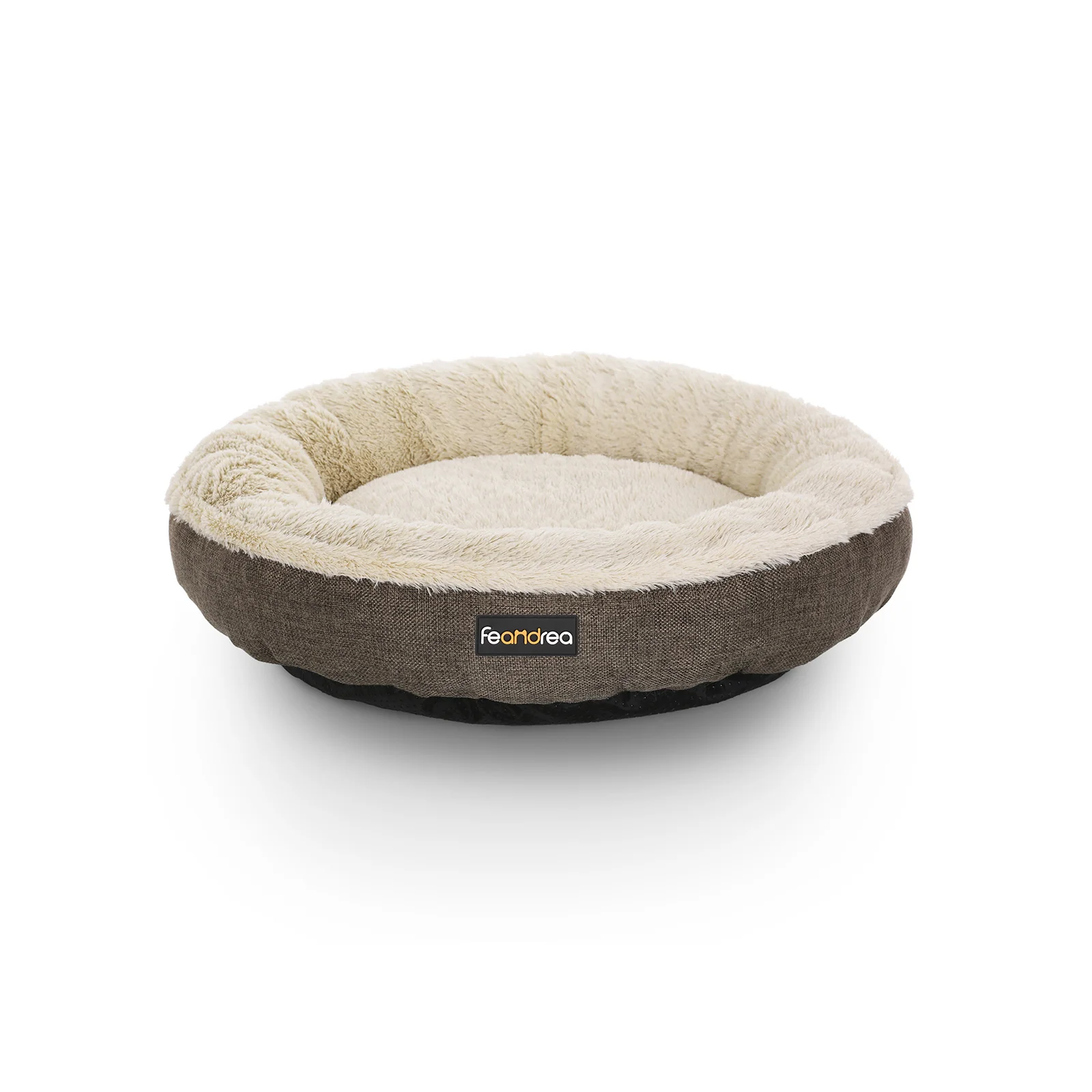 Grey Washable Round Dog Bed with Removable Cushion - Image 3