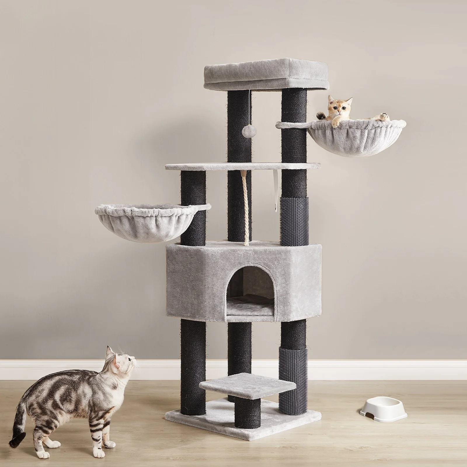 Heavy-Duty Cat Tower with 9 Scratching Posts