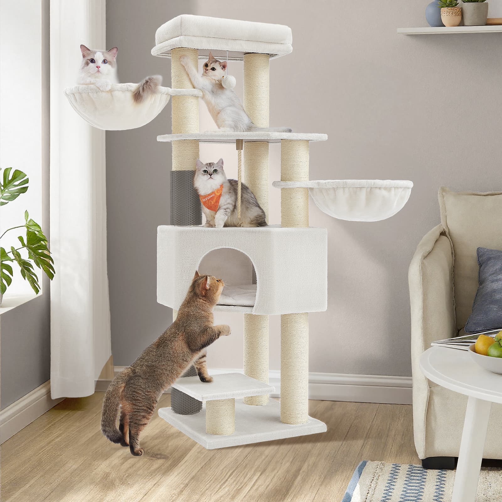 Heavy-Duty Cat Tower with 9 Scratching Posts - Image 3