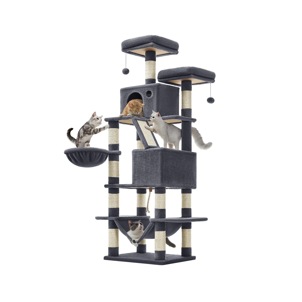 Tall Cat Tree Activity Centre with 13 Scratching Posts - Image 10