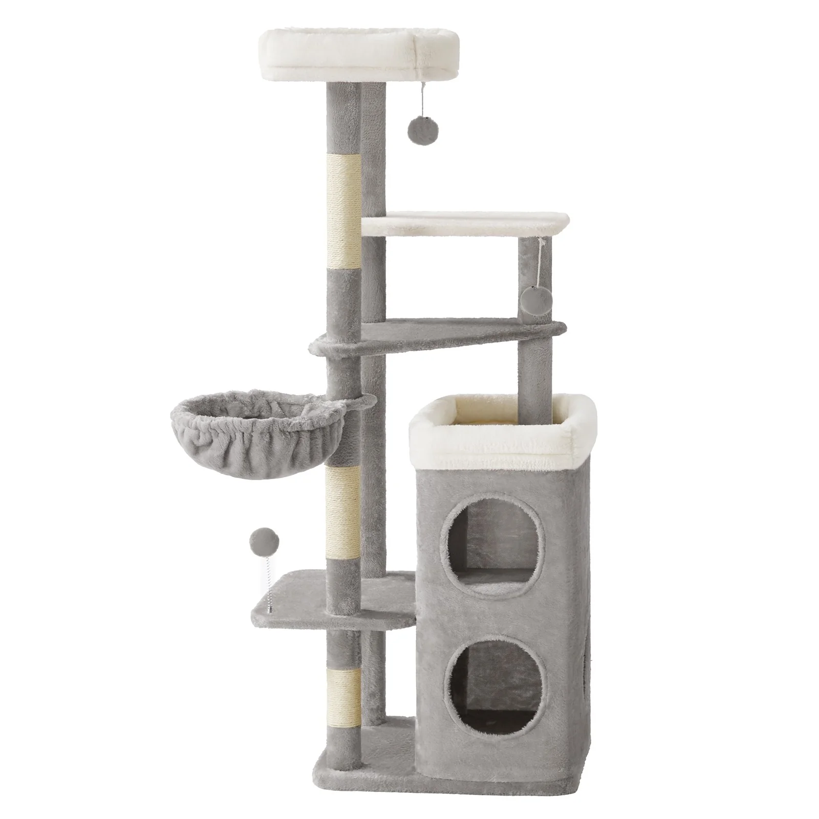 Multi level cat tree with caves basket and scratching posts