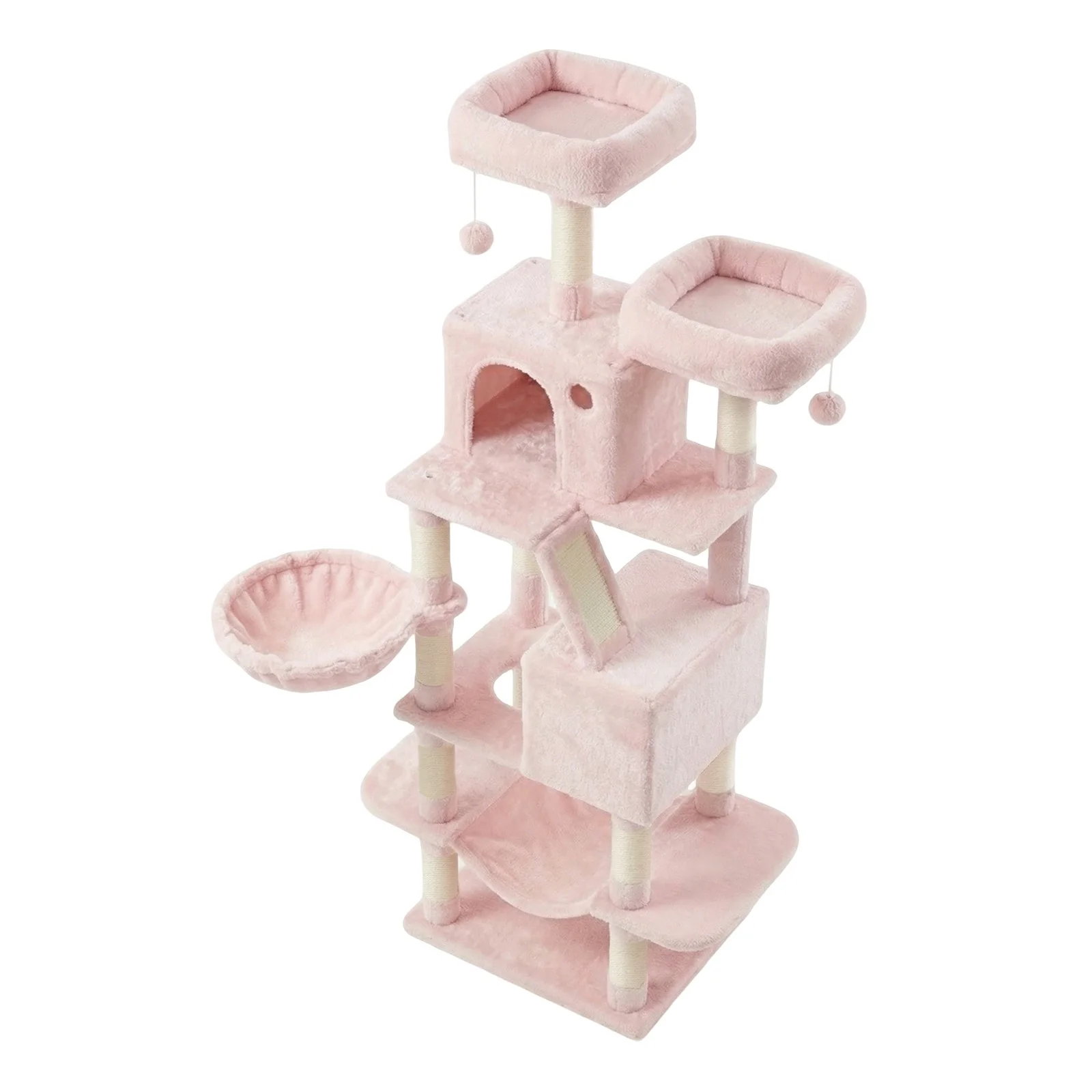Large Cat Tree with 13 Scratching Posts, 2 Perches, Hammock - Image 6