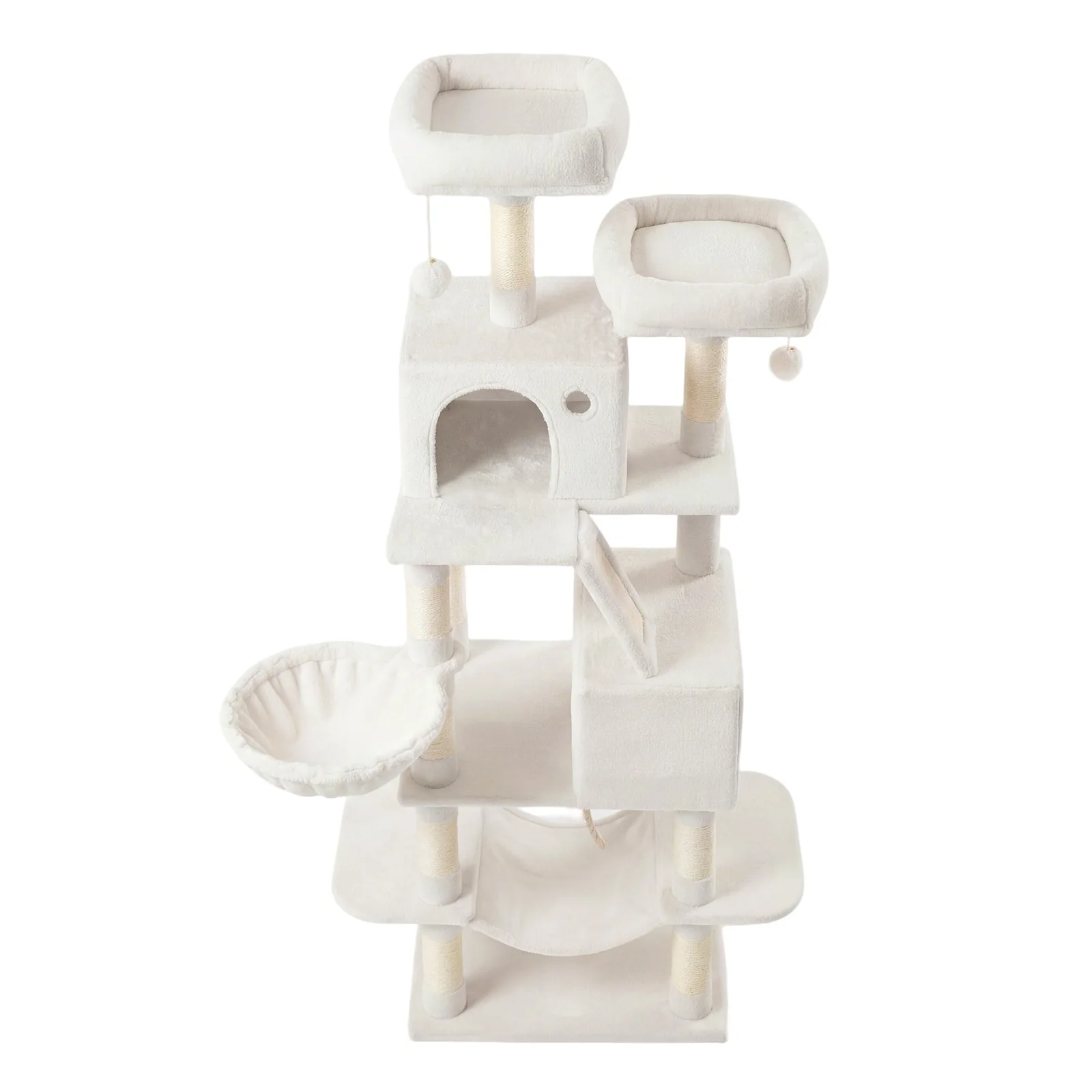 Large Cat Tree with 13 Scratching Posts, 2 Perches, Hammock - Image 9