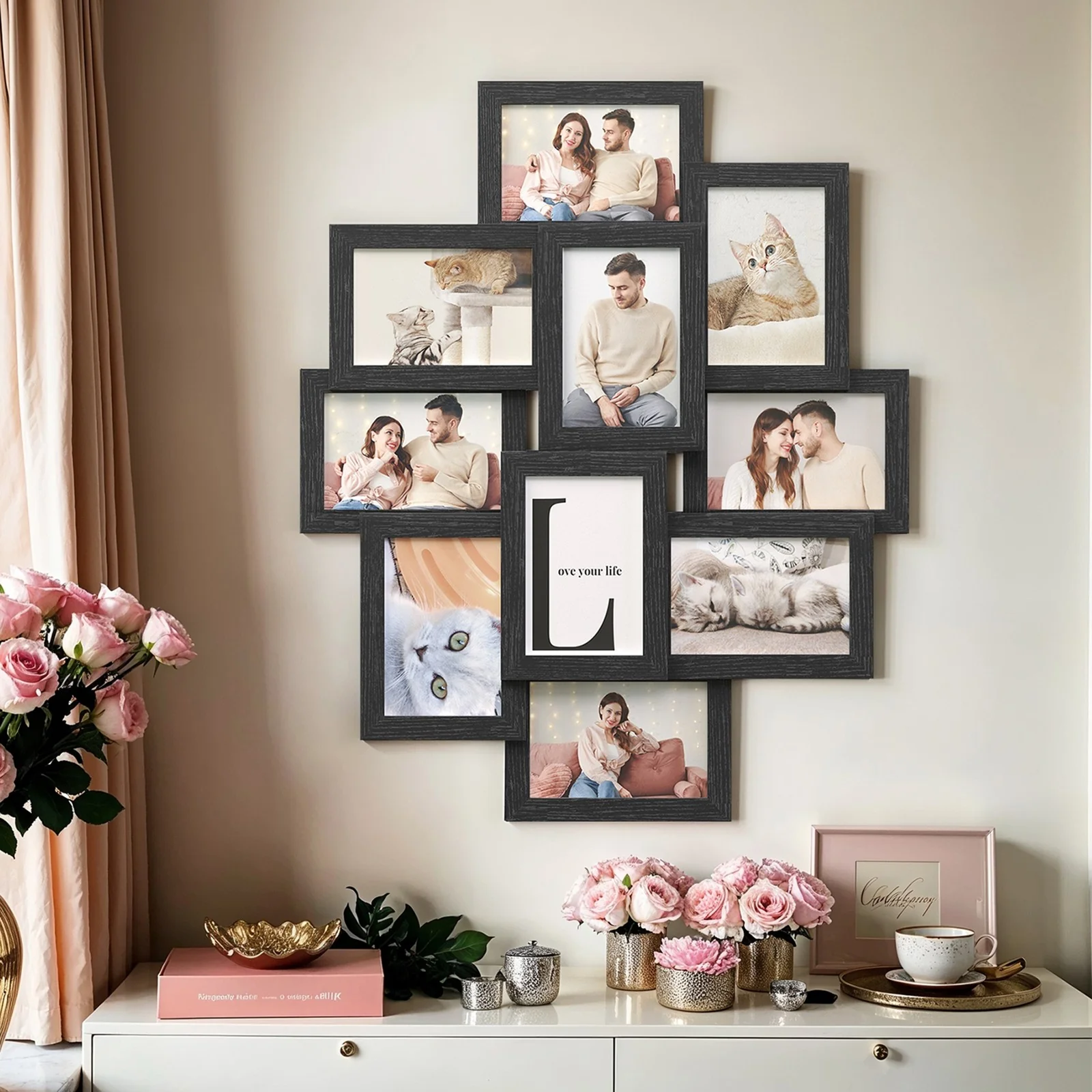 Picture Frames Collage, 10-Opening 4x6 Photo Collage Frame for Wall Decor, MDF - Image 2