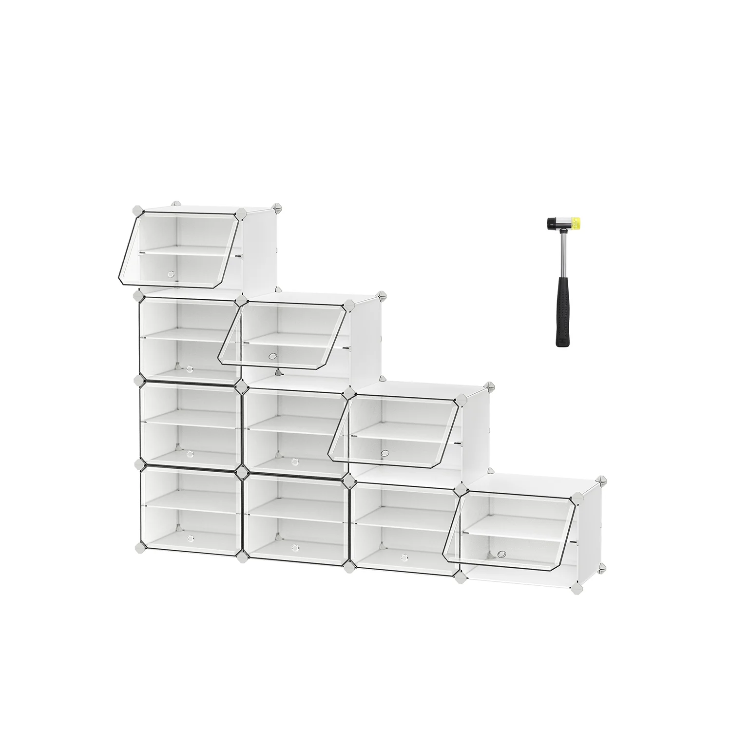 Interlocking Shoe Rack, Plastic Shoe Storage Cabinet - Image 2