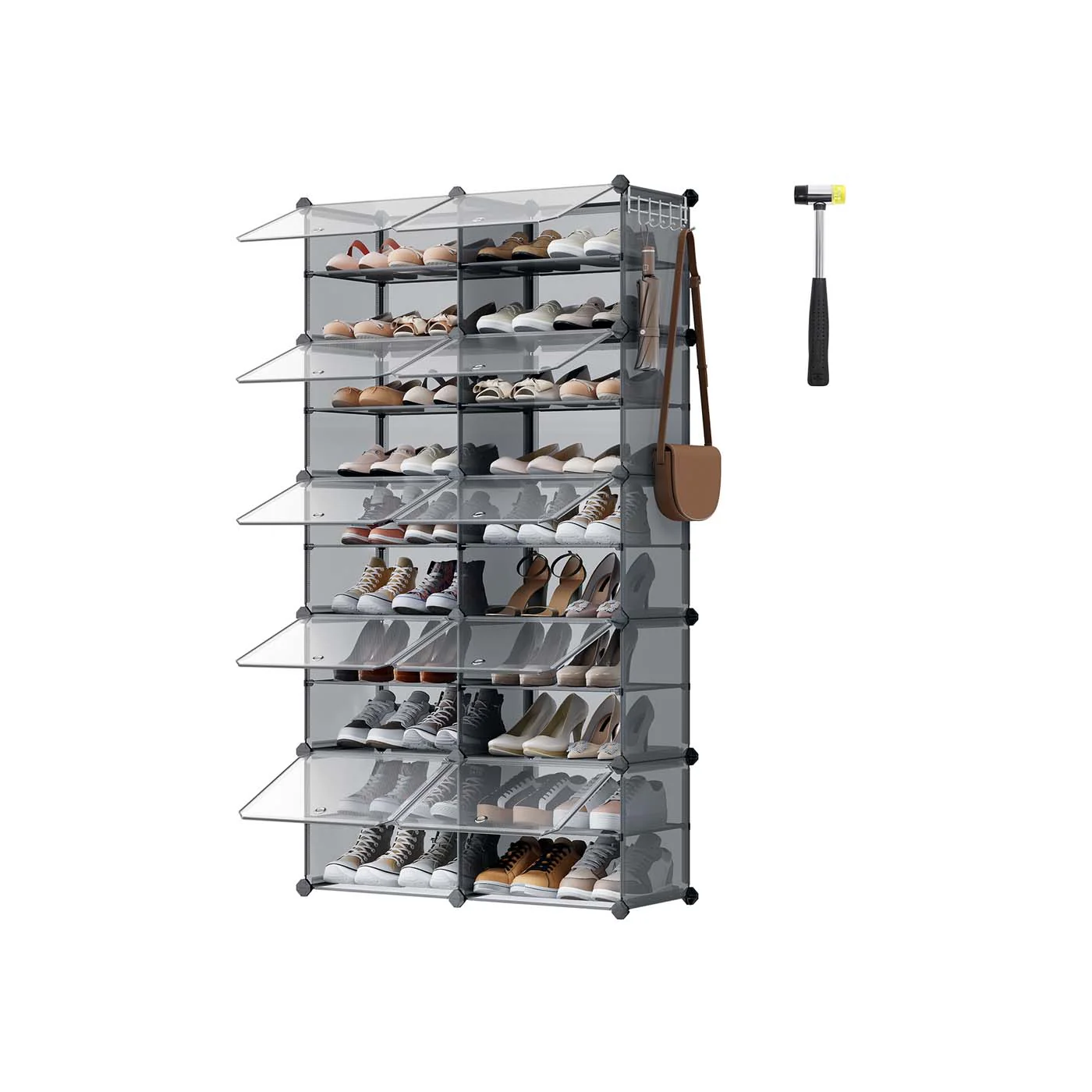 Interlocking Shoe Rack, Plastic Shoe Storage Cabinet - Image 3