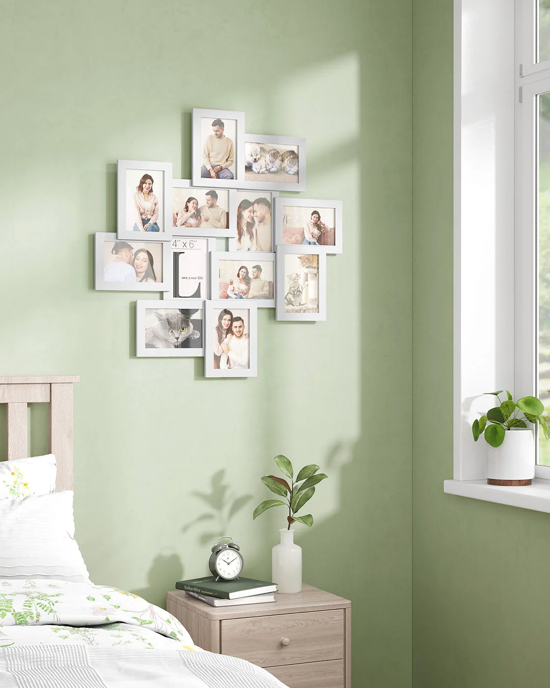 Picture Frames Collage, 12-Opening 4x6 Photo Collage Frame for Wall Decor, with Glass Front