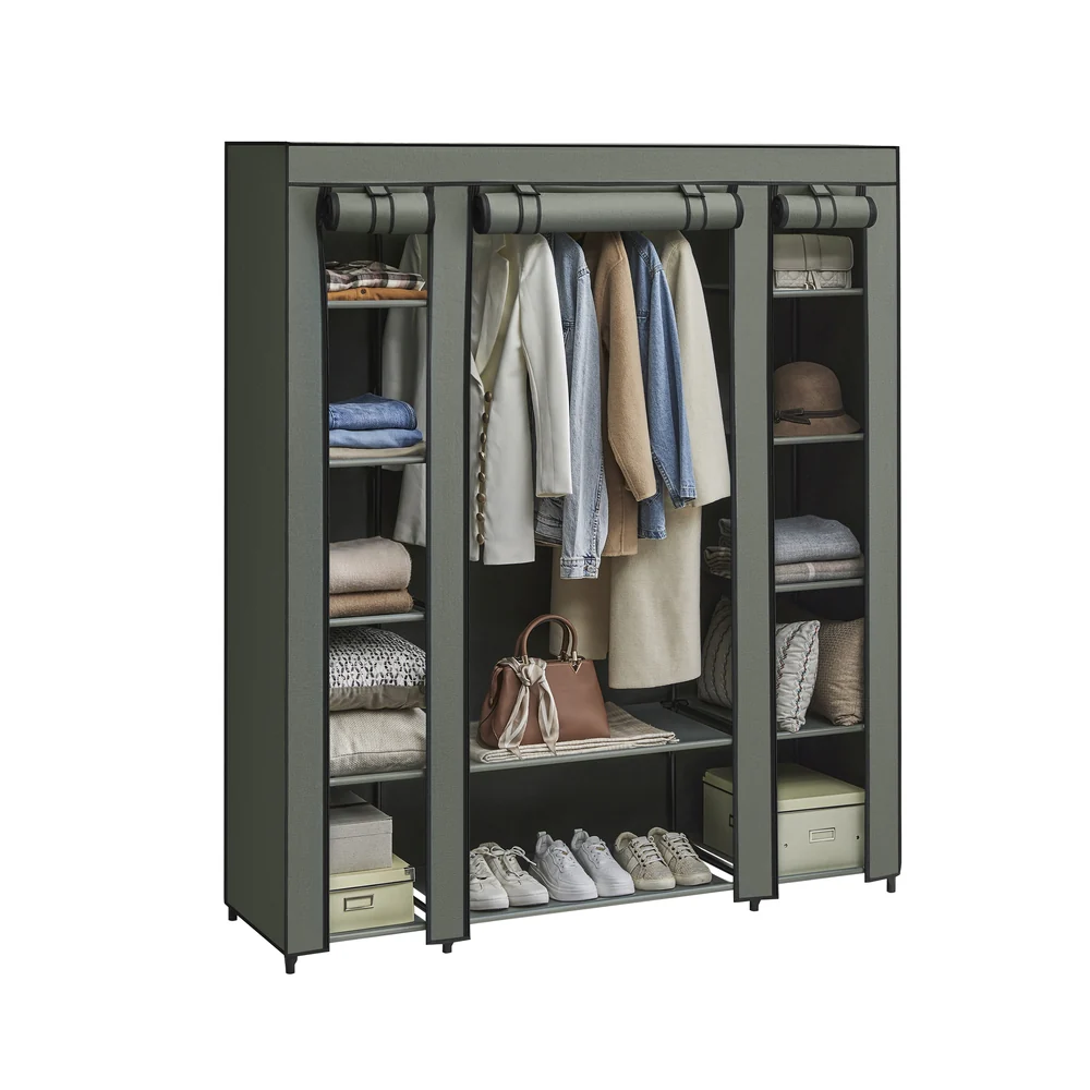 12 Shelves Canvas Wardrobe - Image 4
