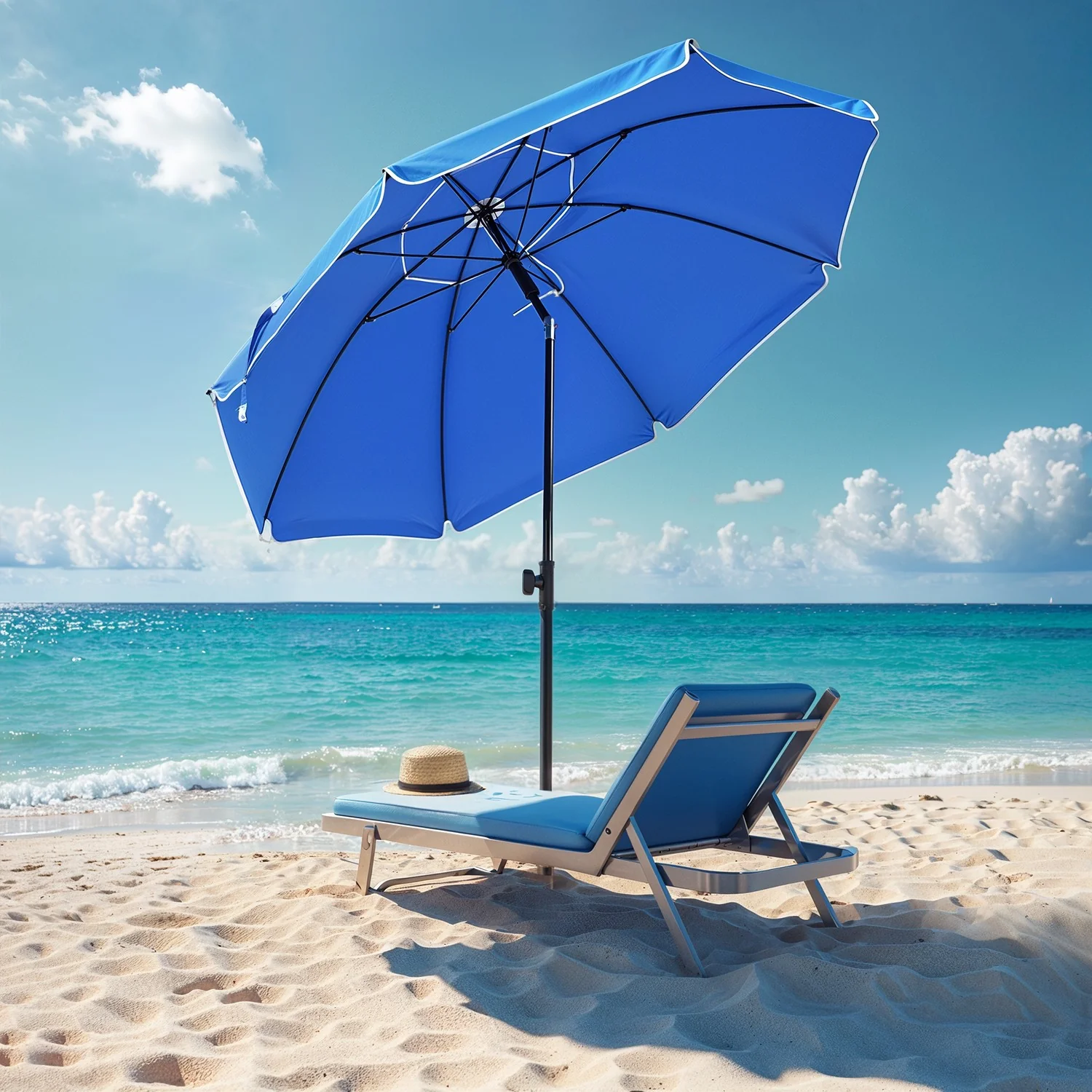 SONGMICS 160 cm Parasol, Garden Umbrella, UPF 50+, 30° Tilt in 2 Directions - Image 2