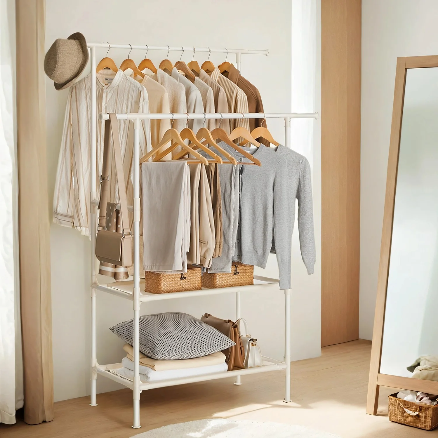 2 Shelves Clothes Rack