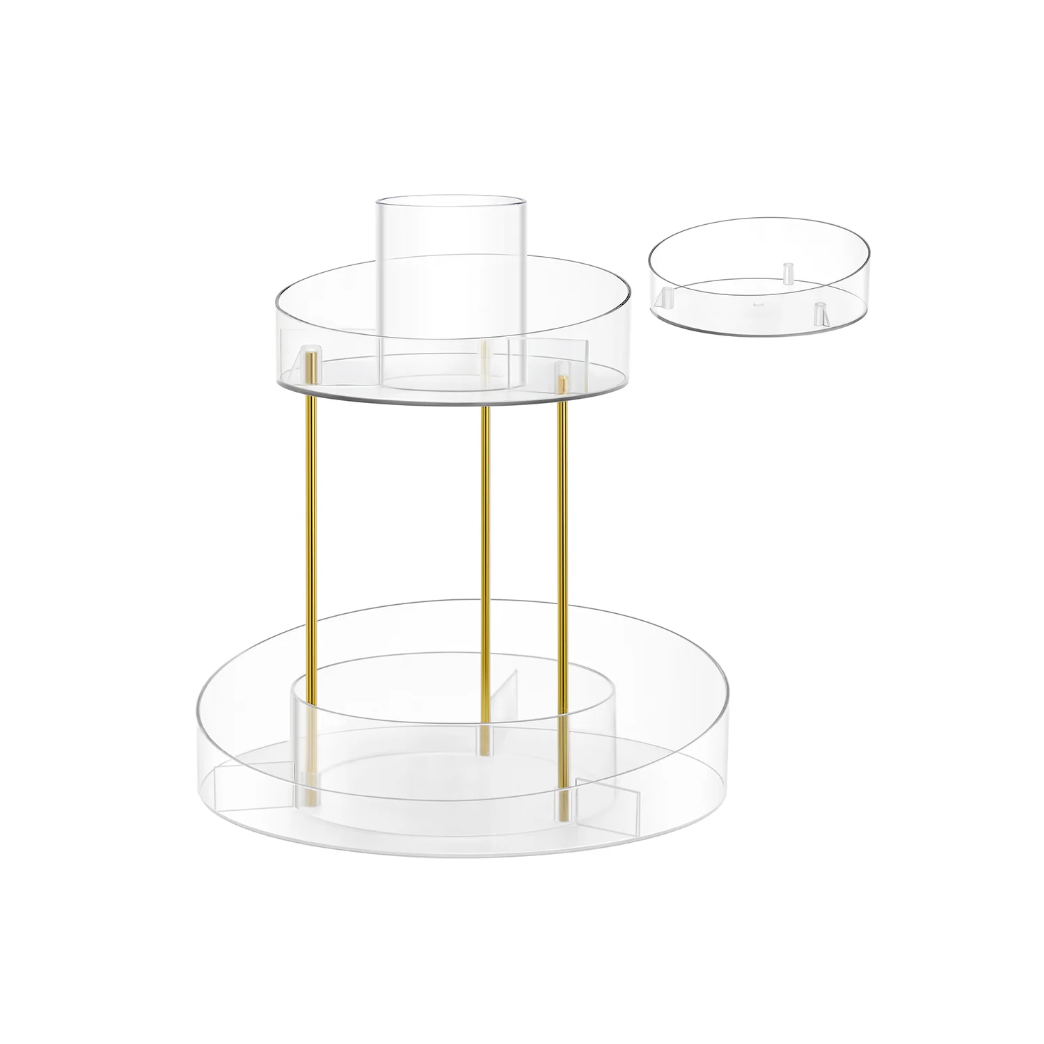 2-Tier Round Rotating Makeup Organiser - Image 3