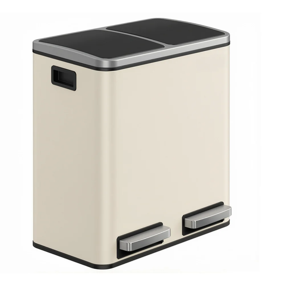 2 x 15 L Double Kitchen Bin With Inner Buckets