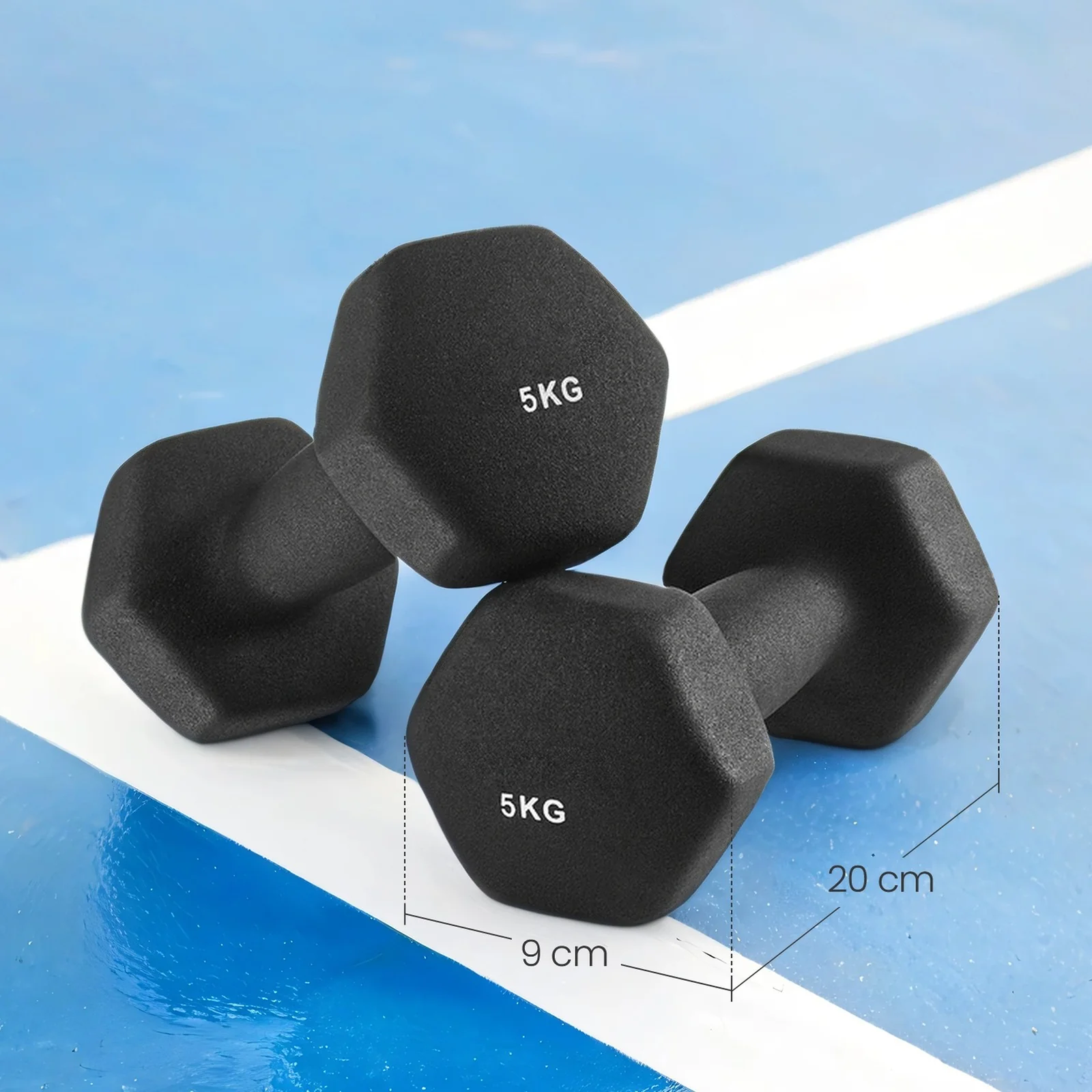 2 x 5 kg Dumbbells