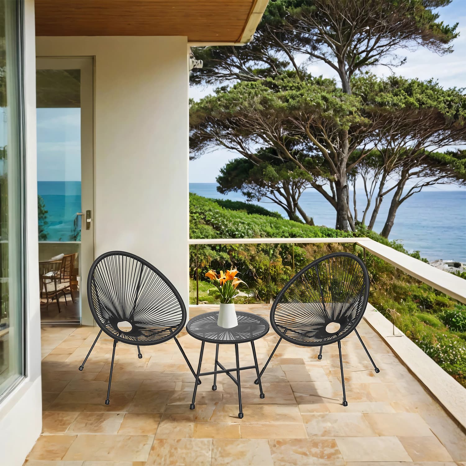 Garden Patio Furniture Set 3 Pieces, Acapulco Chair, Outdoor Seating - Image 3
