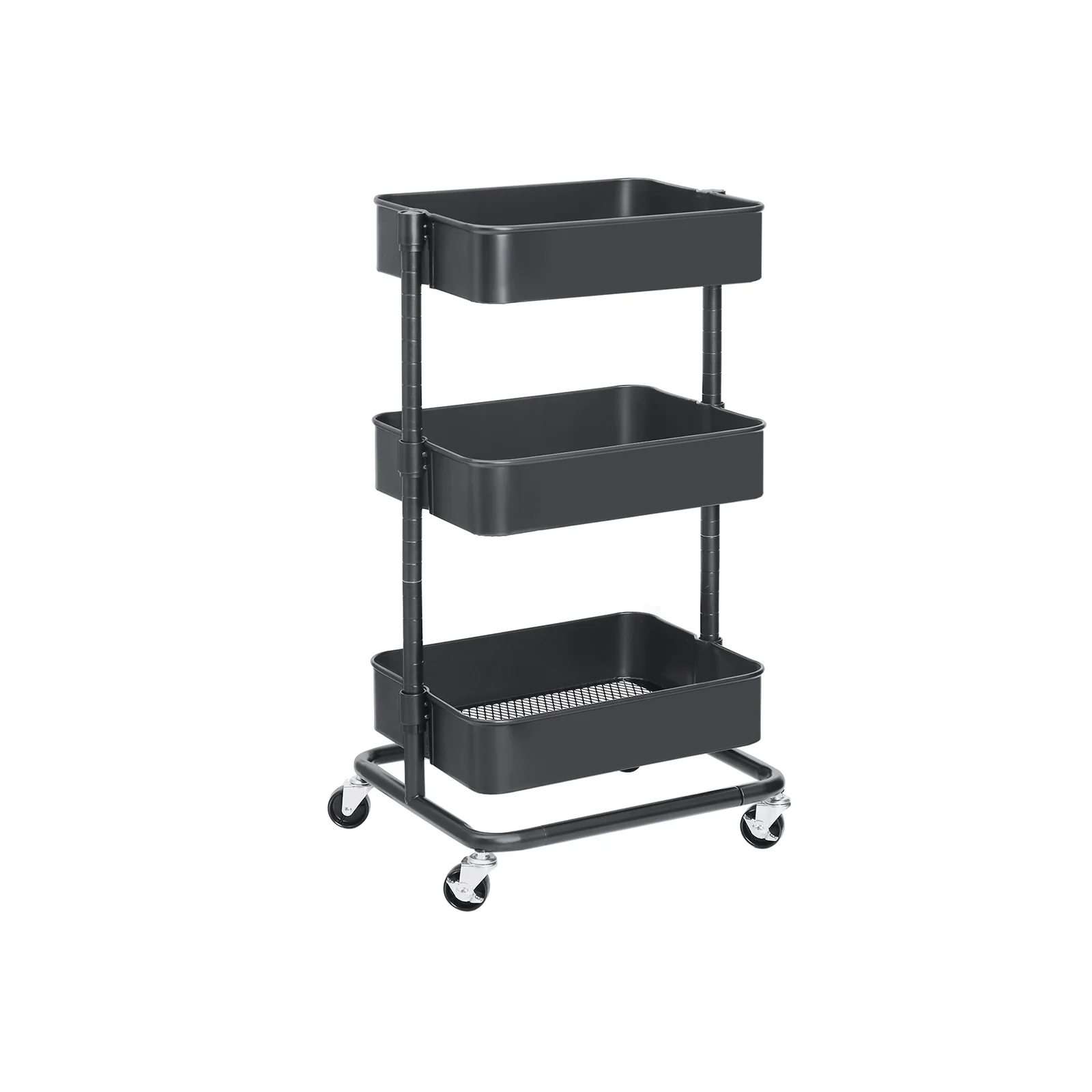 3-Tier Metal Rolling Cart - Image 2