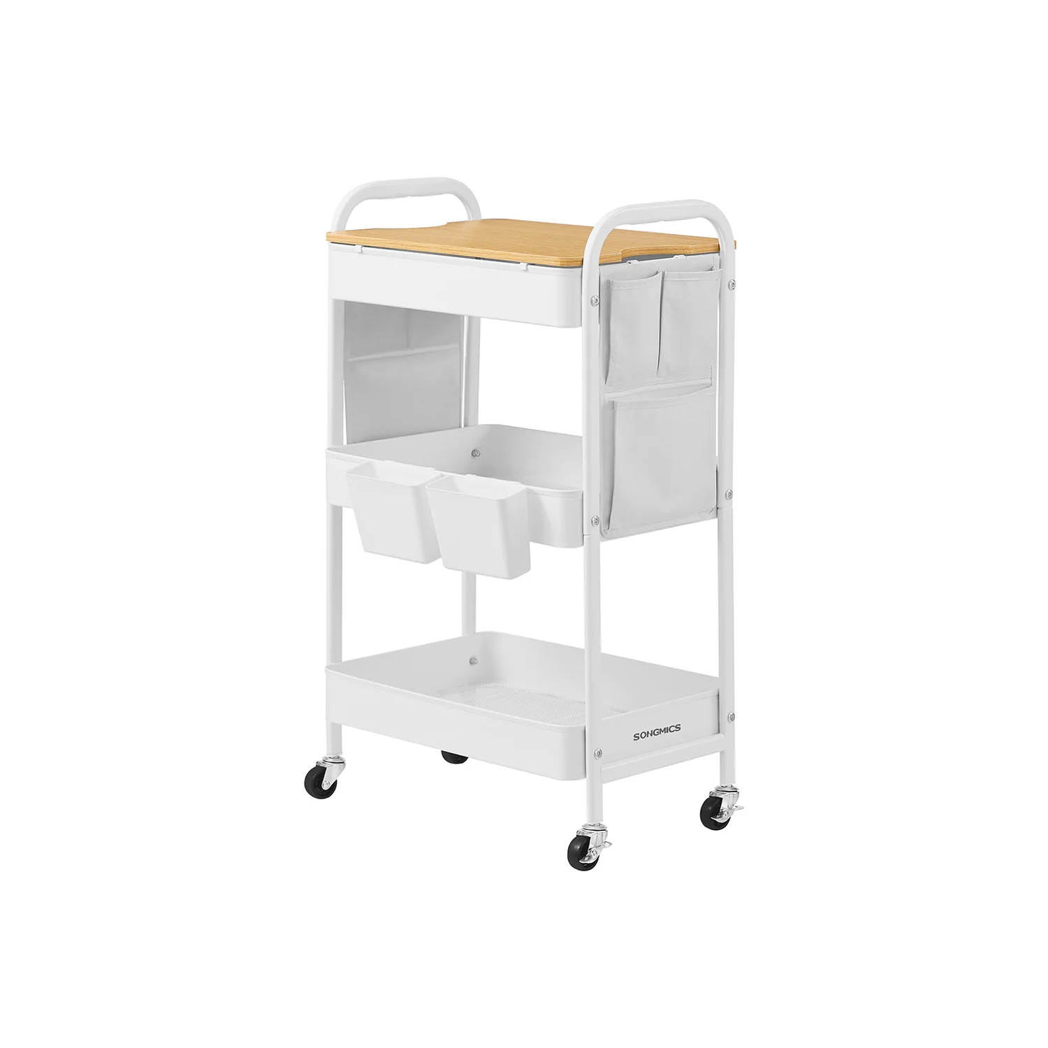 3-Tier Storage Trolley with Table Top