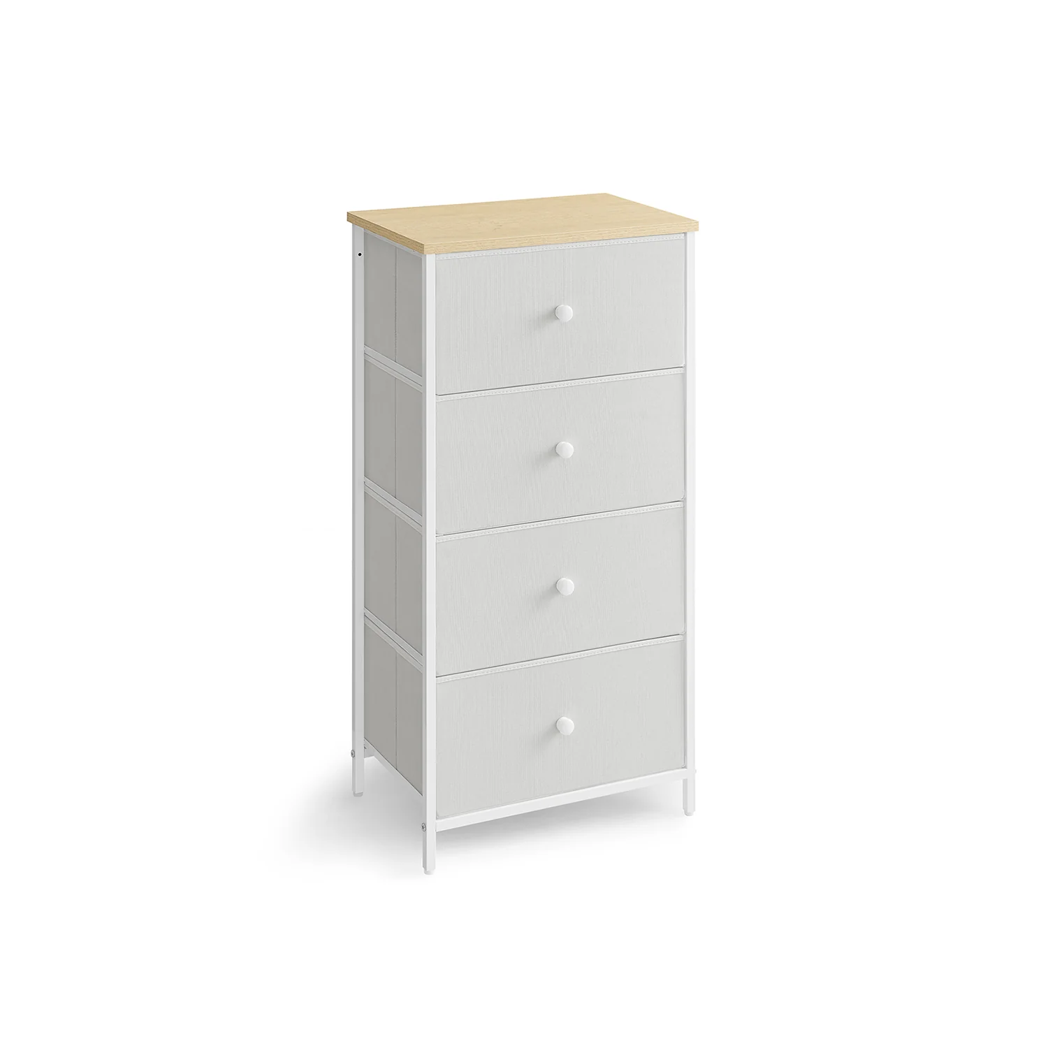 Tall and Slim Chest of 4 Fabric Drawers - Image 2