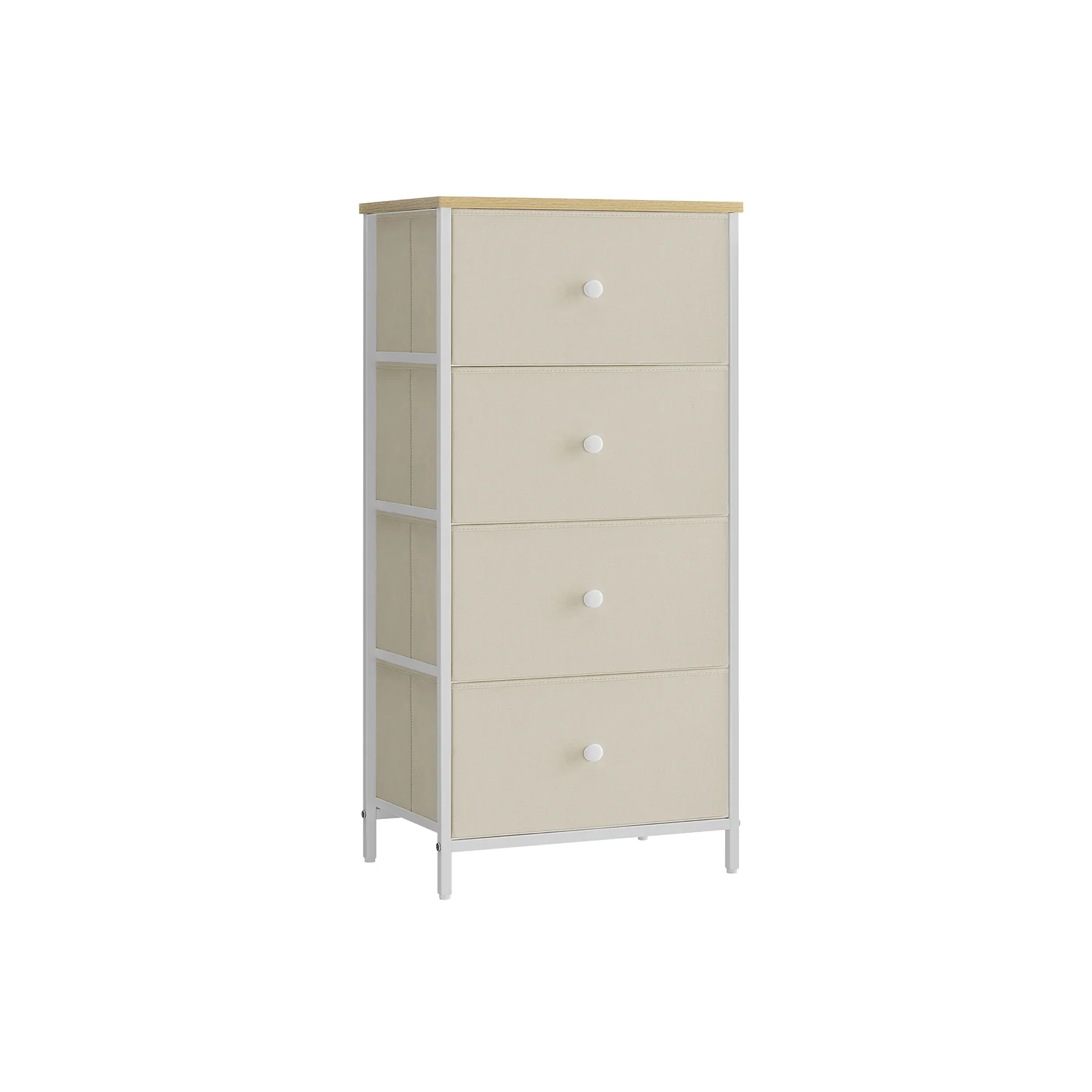 Tall and Slim Chest of 4 Fabric Drawers - Image 3
