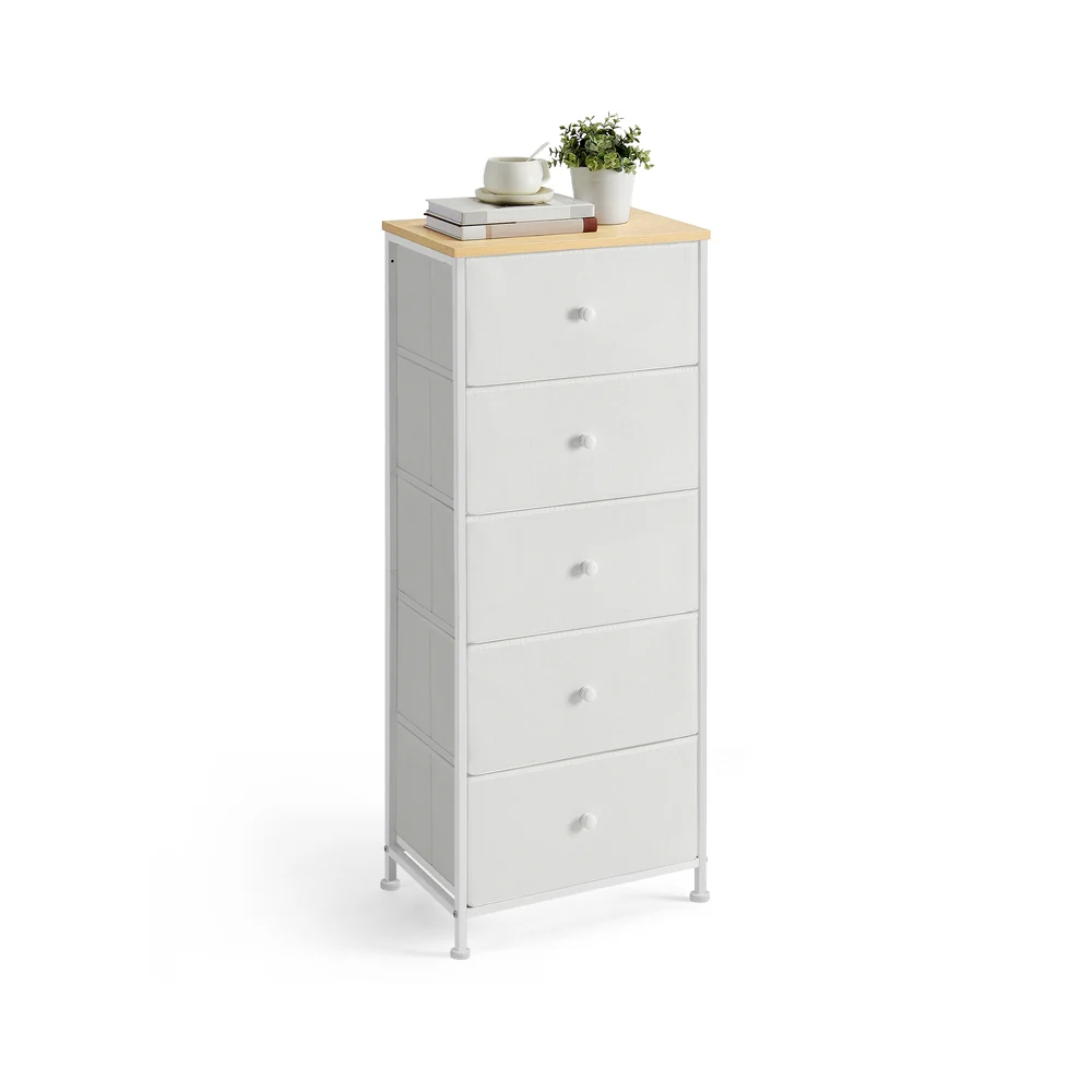 Tall and Slim Chest of 4 Fabric Drawers - Image 5