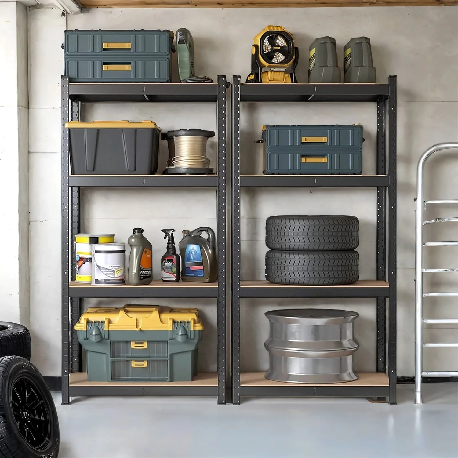 4-Tier Shelving Unit, Steel Shelving Unit for Storage, for Garage