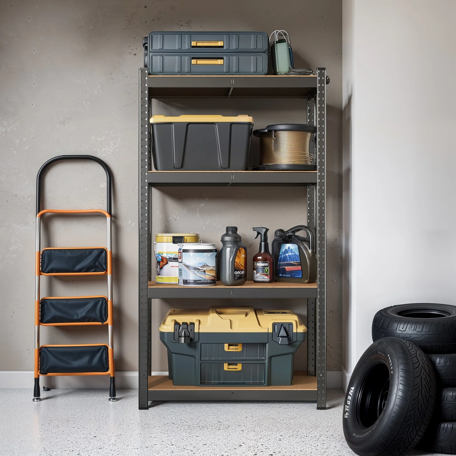 4-Tier Shelving Unit, Steel Shelving Unit for Storage, for Garage - Image 4