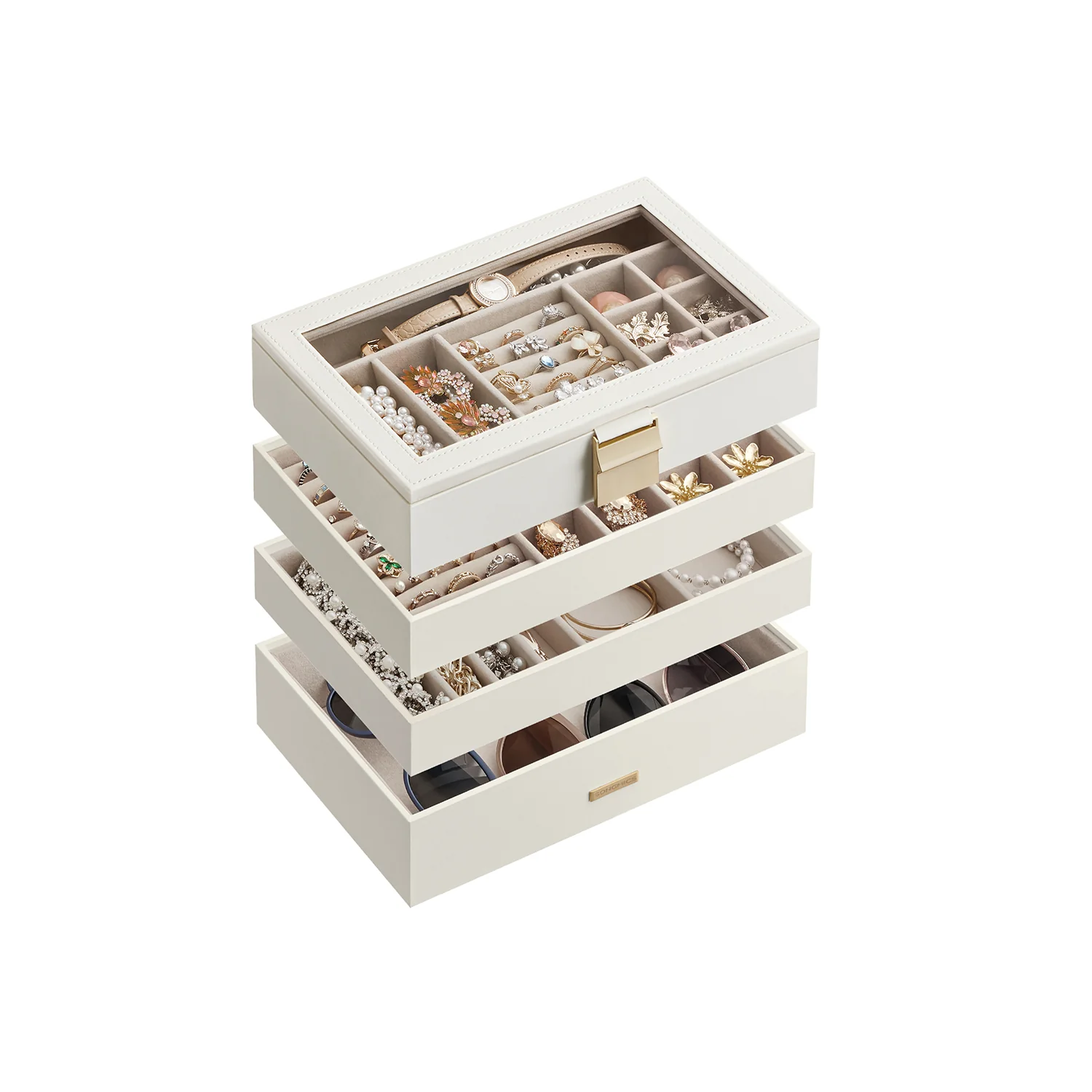 4-Tier Stackable Jewellery Trays