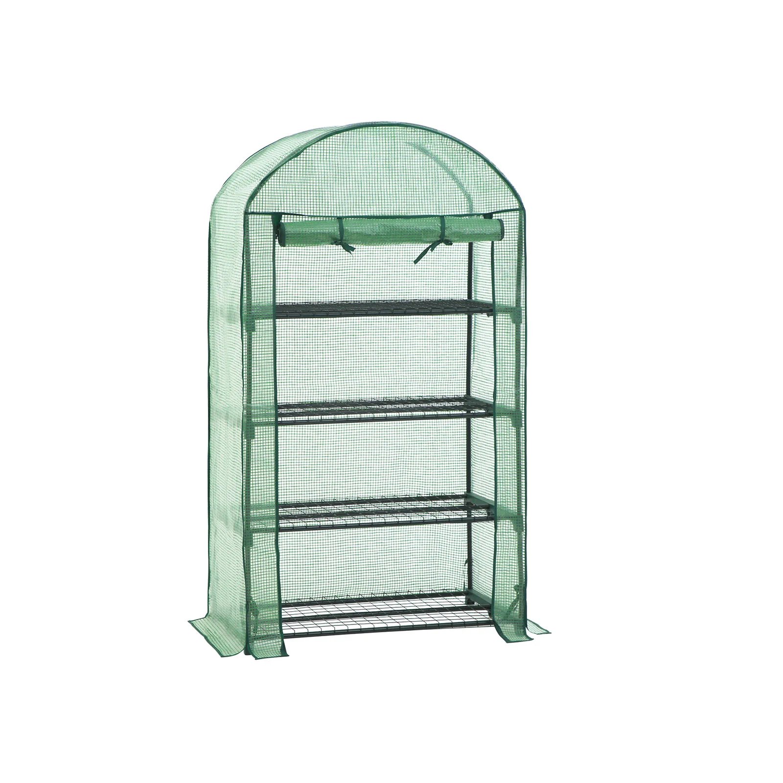 4-tier Small Greenhouse for Plants with Metal Shelves