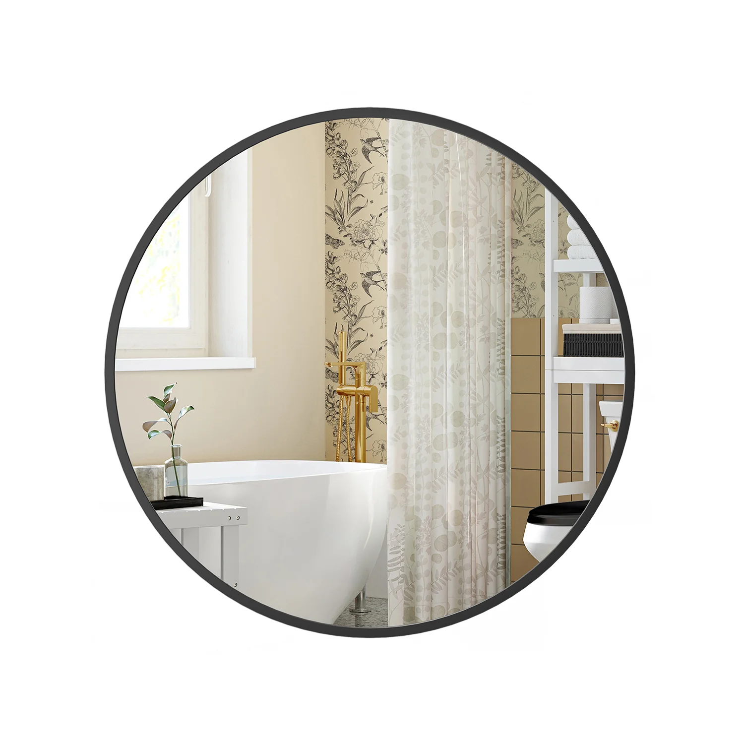 Wall-Mounted Round Bathroom Mirror