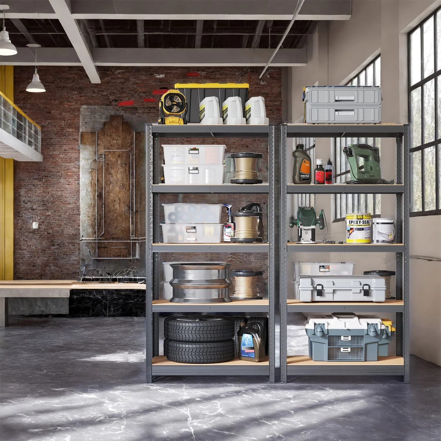 5-Tier Shelving Unit, Steel Shelving Unit for Storage, for Garage - Image 10