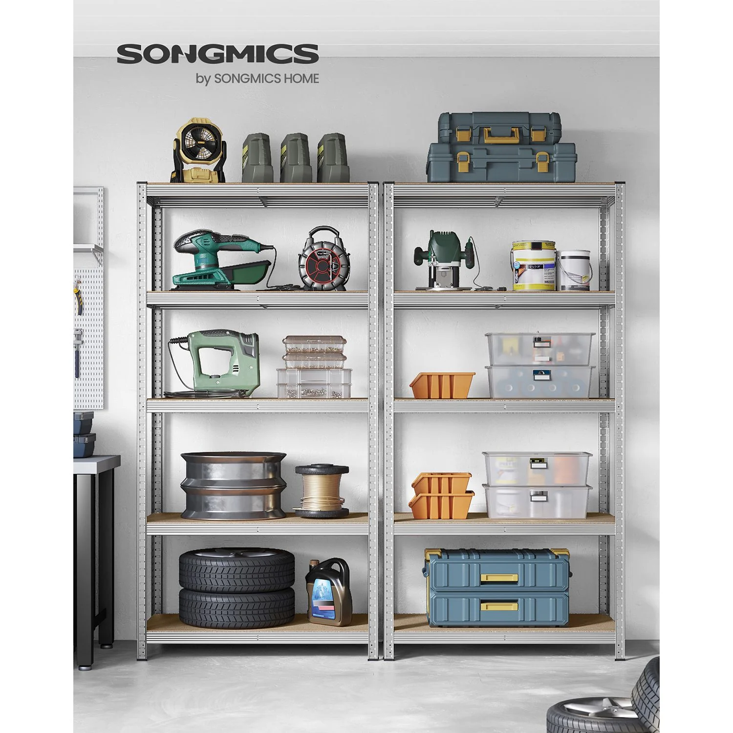 5-Tier Shelving Unit, Steel Shelving Unit for Storage, for Garage - Image 16