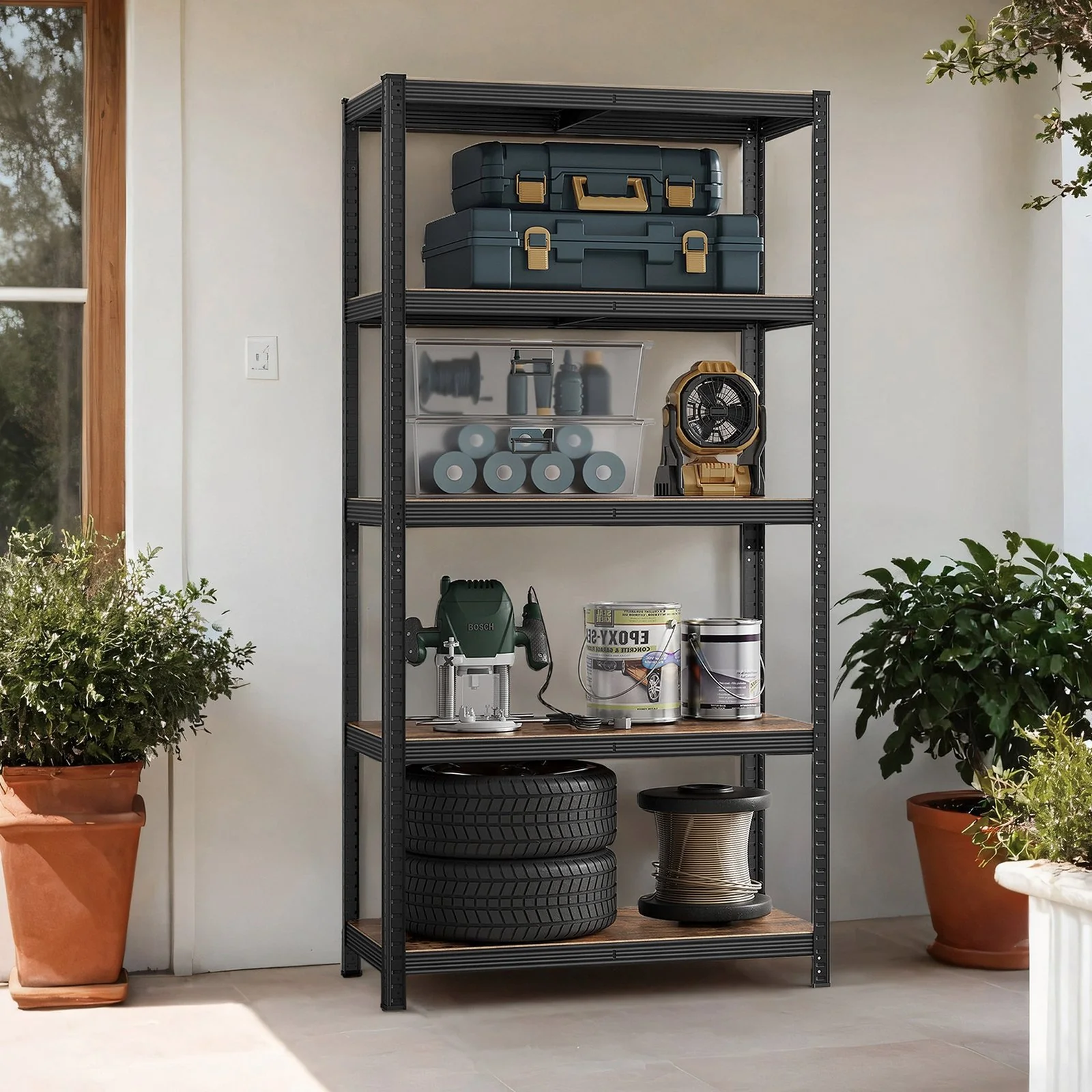 5-Tier Shelving Unit, Steel Shelving Unit for Storage, for Garage - Image 19