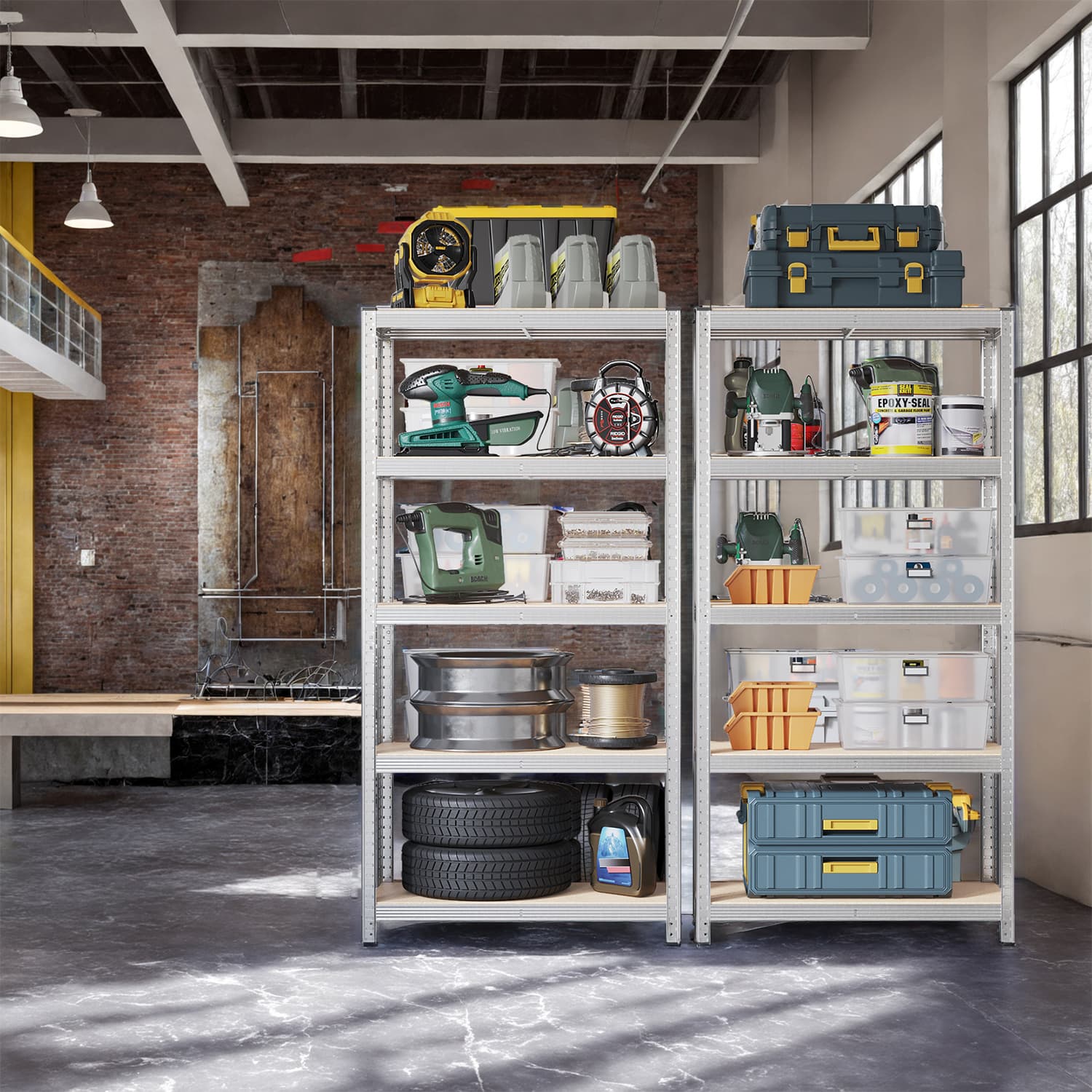 5-Tier Shelving Unit, Steel Shelving Unit for Storage, for Garage - Image 2