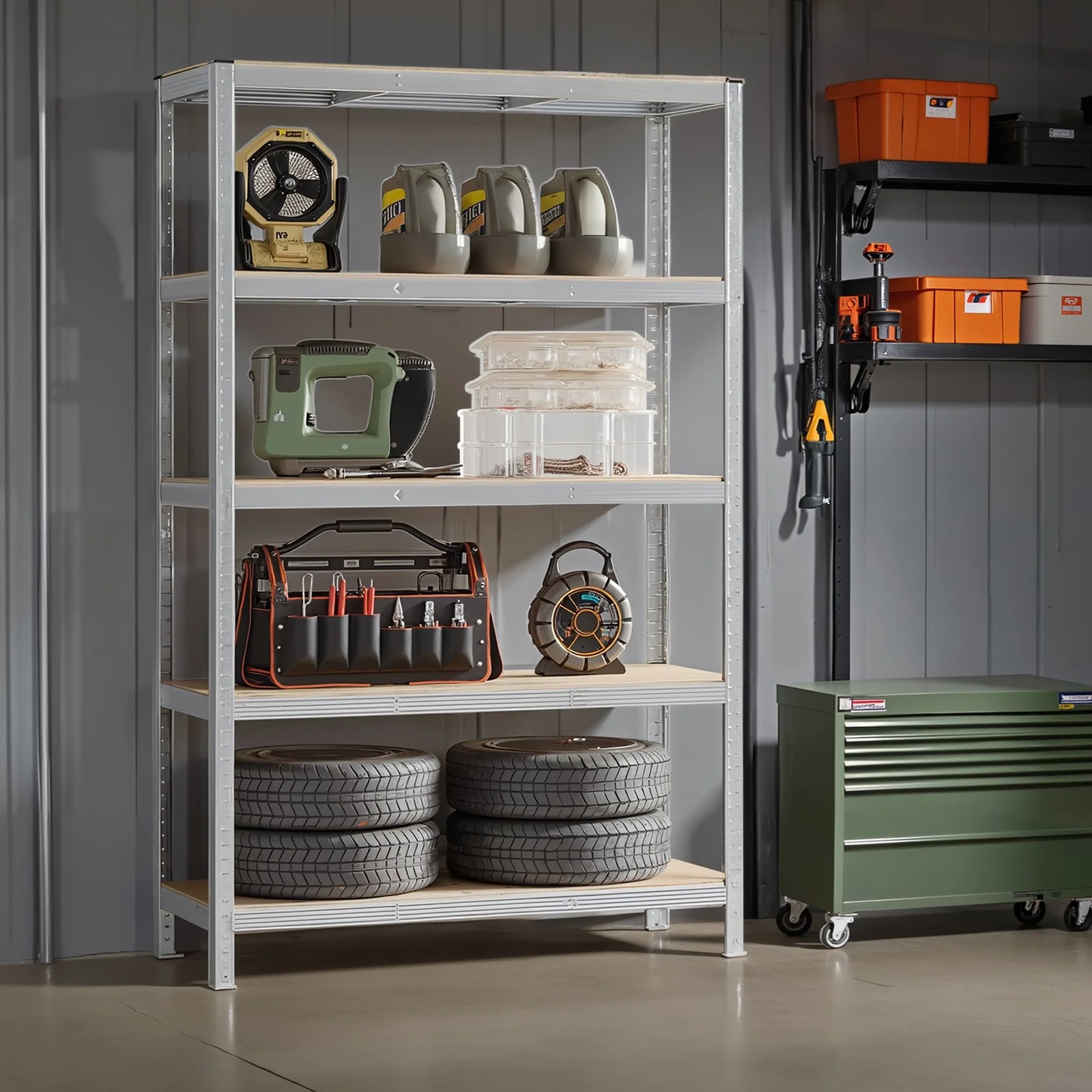 5-Tier Shelving Unit, Steel Shelving Unit for Storage, for Garage - Image 21
