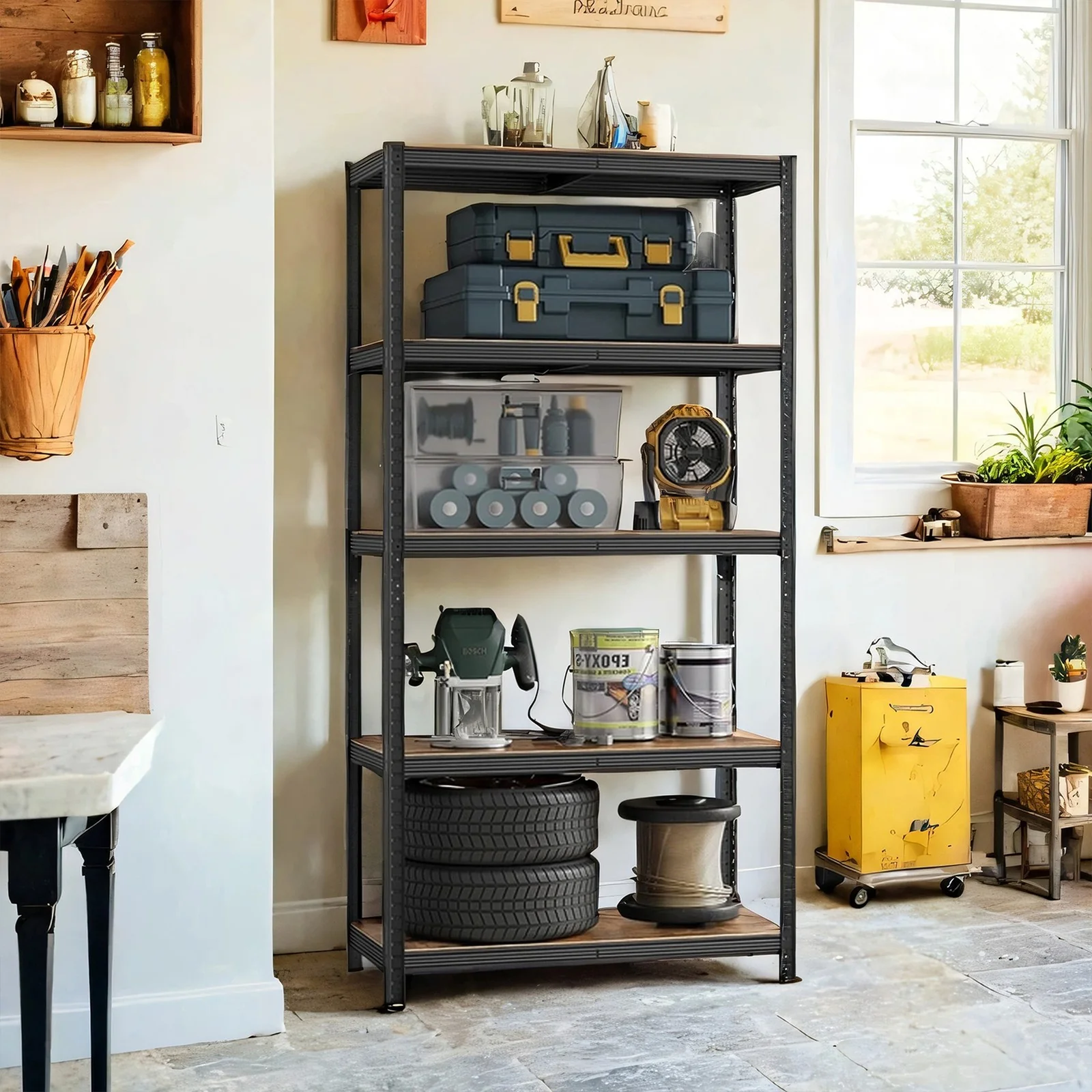 5-Tier Shelving Unit, Steel Shelving Unit for Storage, for Garage - Image 24
