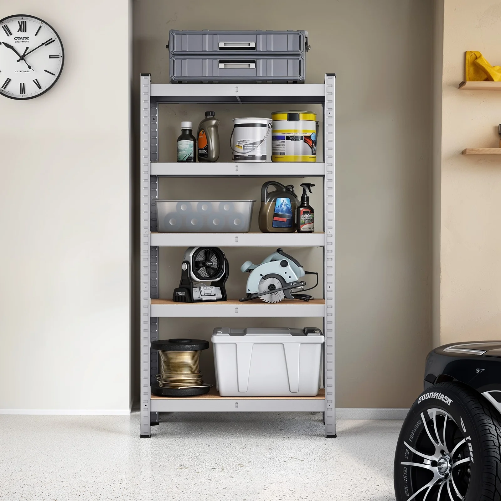 5-Tier Shelving Unit, Steel Shelving Unit for Storage, for Garage - Image 5