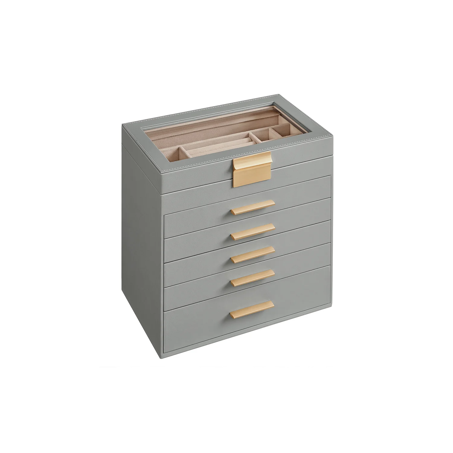 6-Tier Jewellery Box with Glass Lid - Image 3