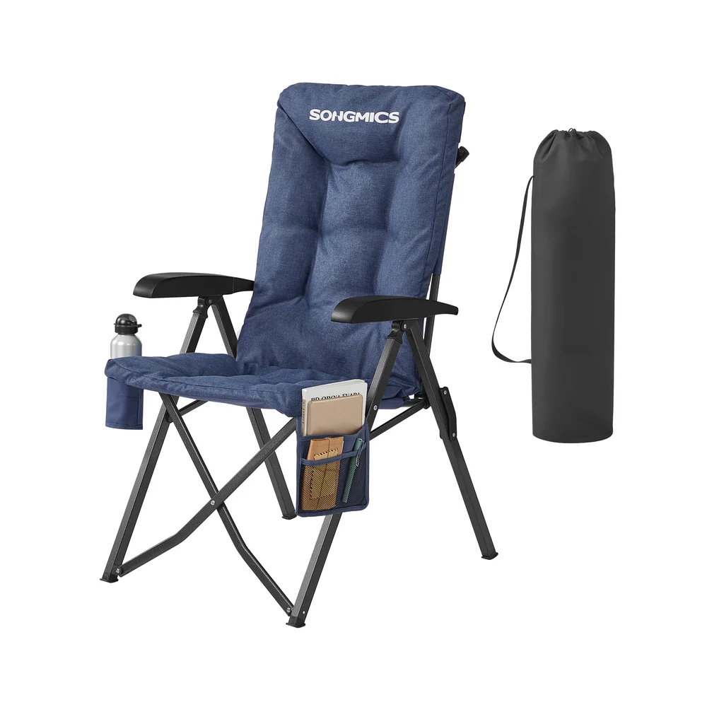 95°-150° Reclining Camping Chair with Padded Seat and Cup Holder - Image 3