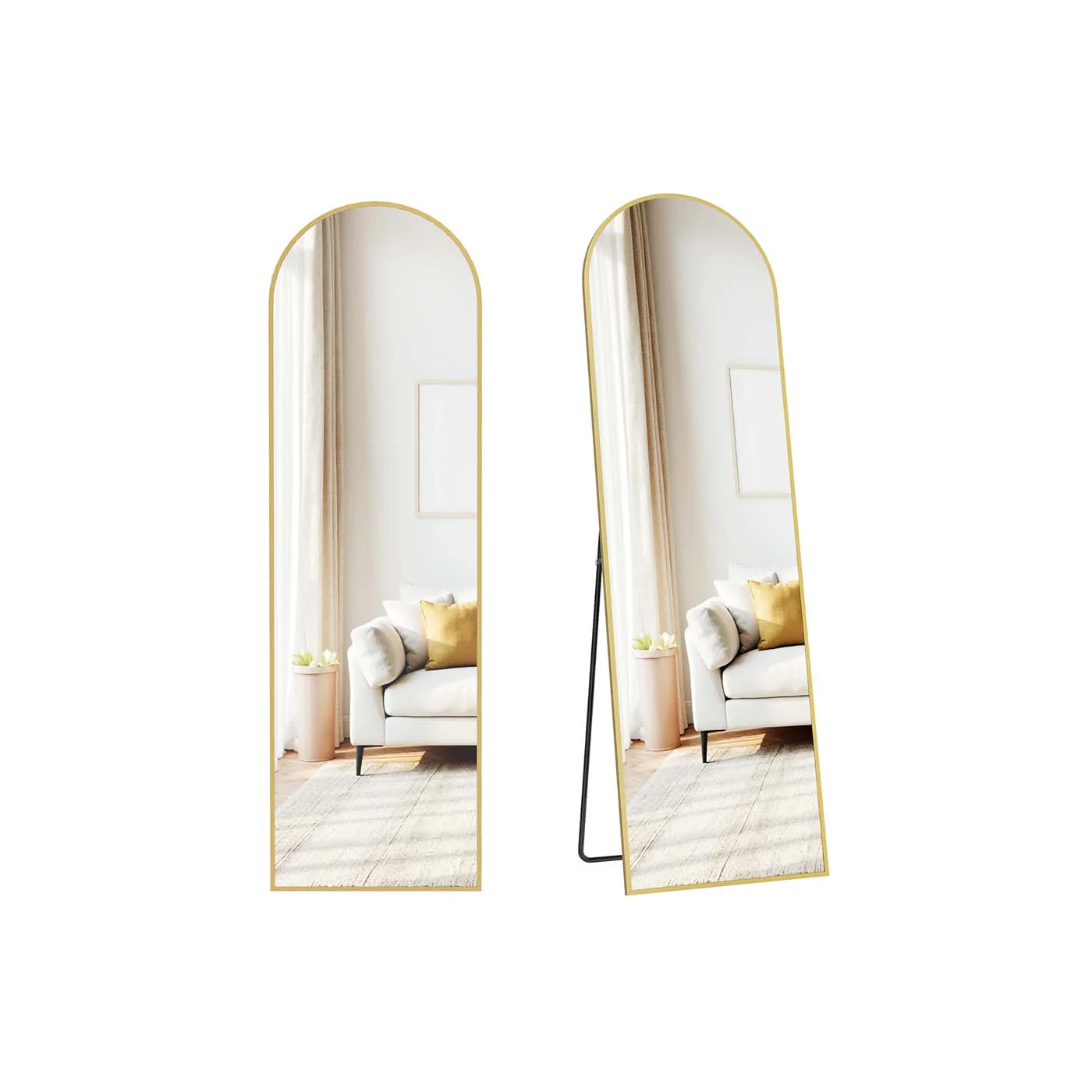 Arched Floor Mirror with Stand for Bedroom or Living Room - Image 2