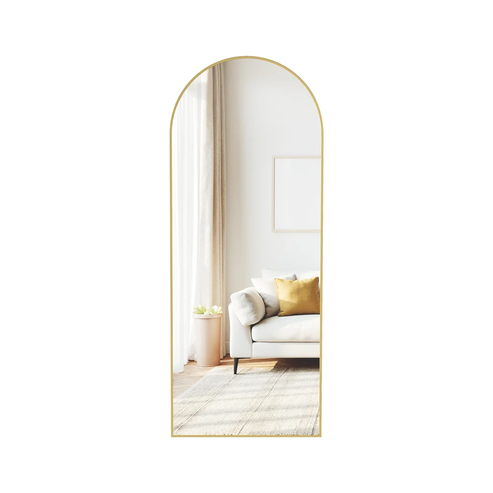 Arched Floor Mirror with Stand for Bedroom or Living Room - Image 3