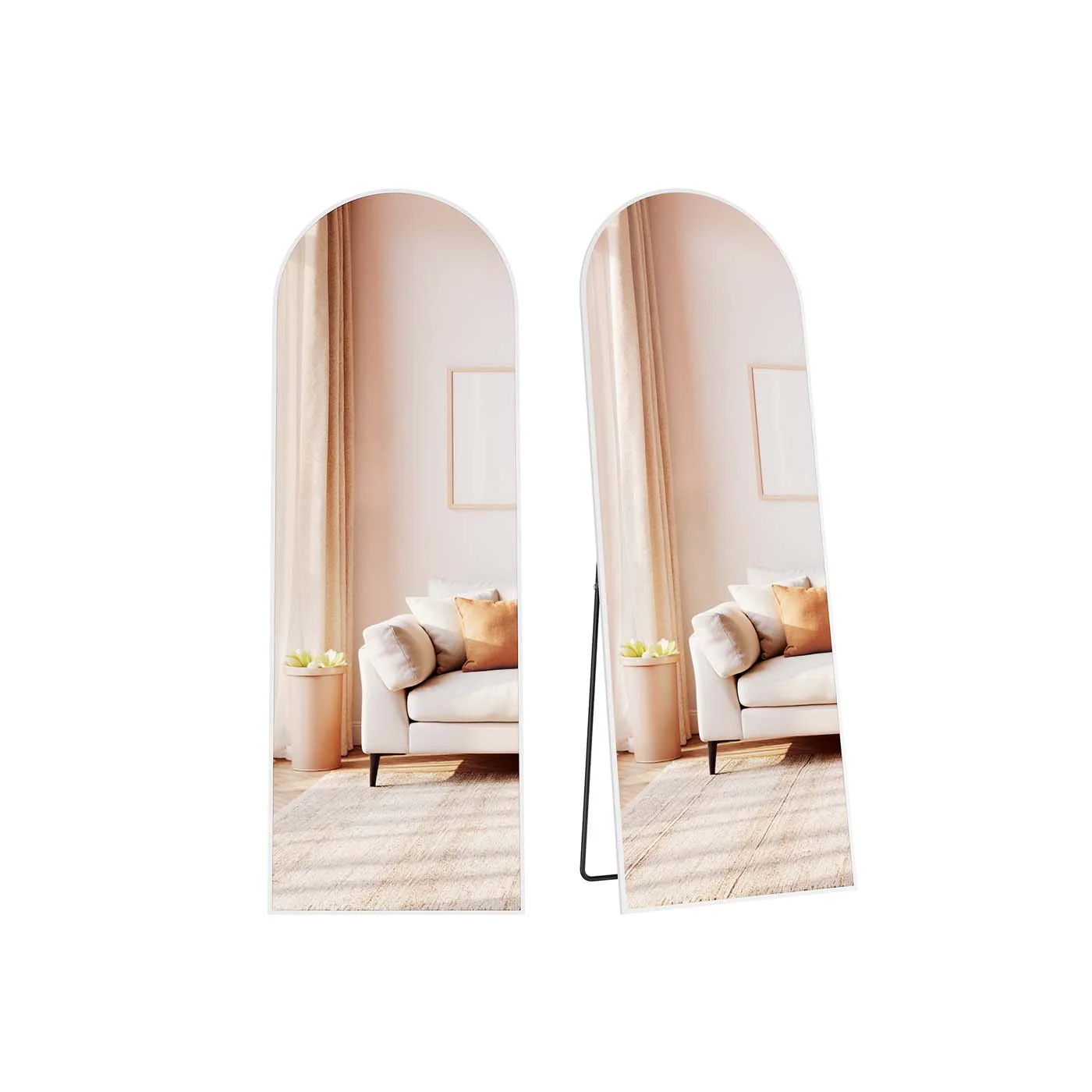 Arched Floor Mirror with Stand for Bedroom or Living Room - Image 4