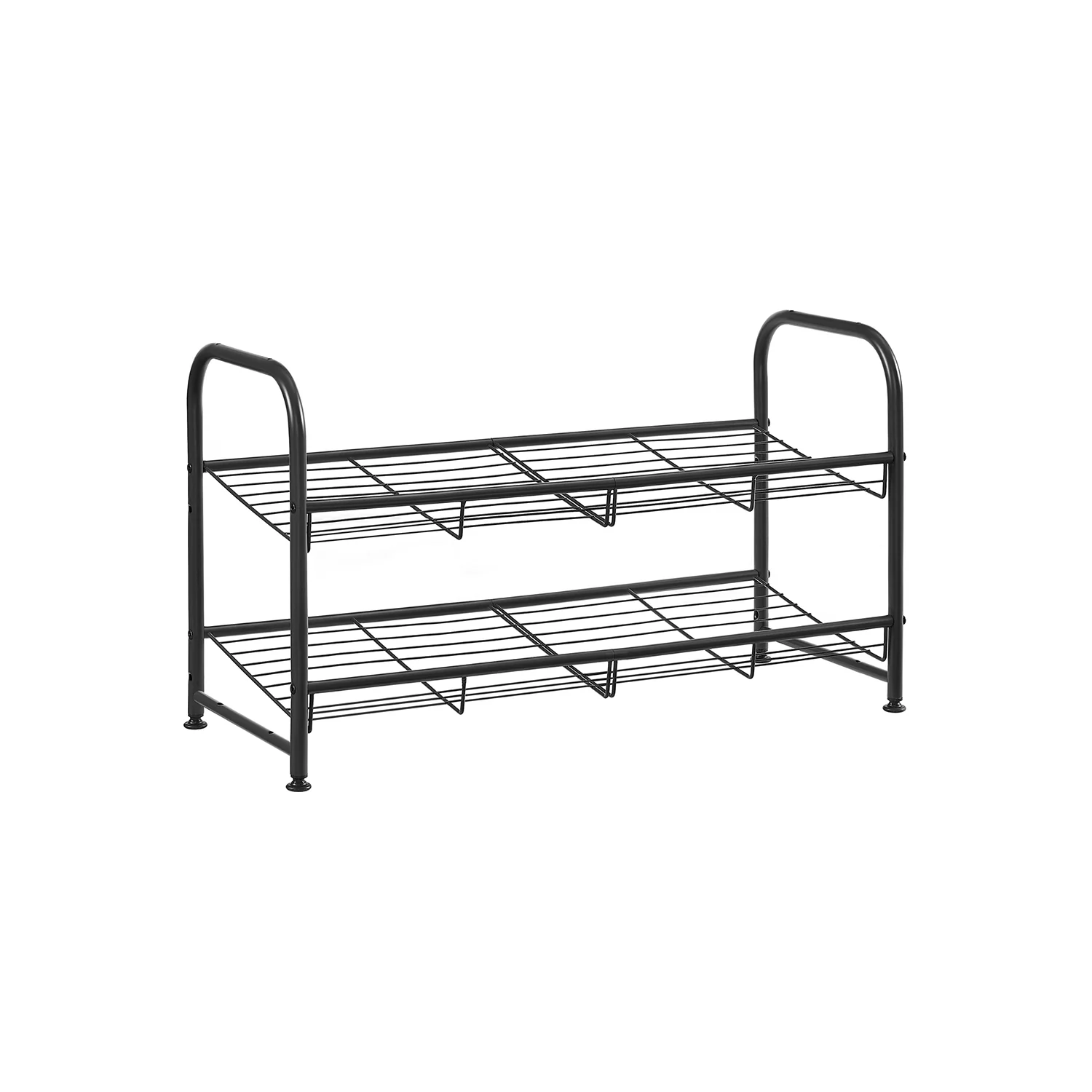 Black 3 Tiers Shoe Rack with Adjustable Shelves - Image 2