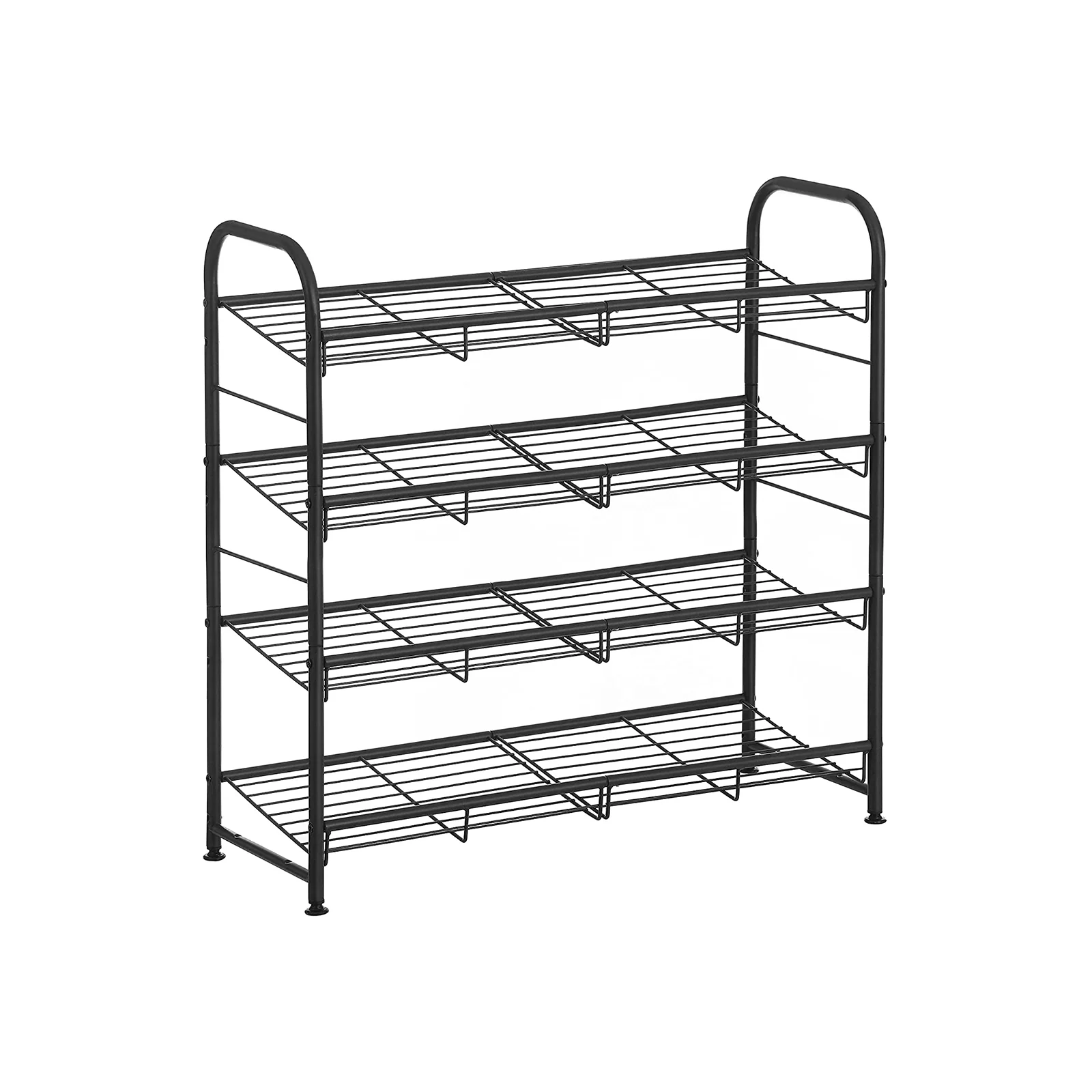 Black 3 Tiers Shoe Rack with Adjustable Shelves - Image 3