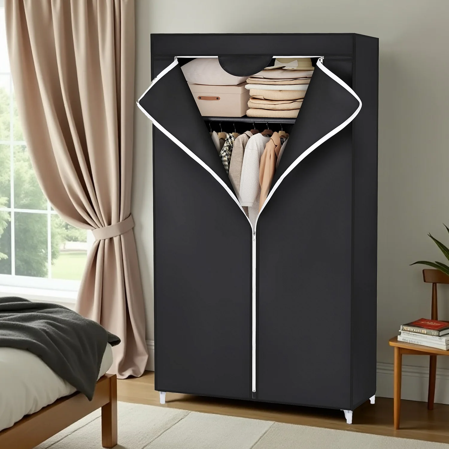 Canvas Hanging Rail Wardrobe - Image 2