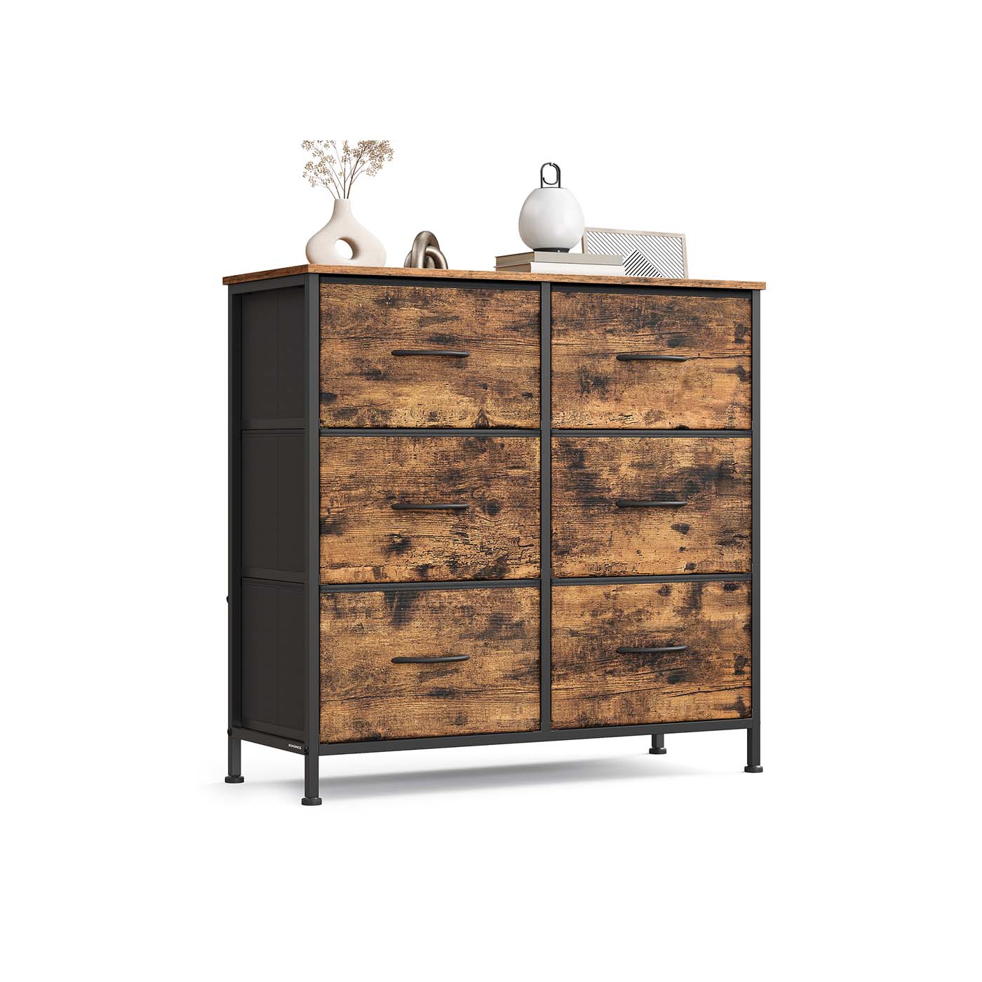 Chest of drawers with fabric drawers for versatile storage