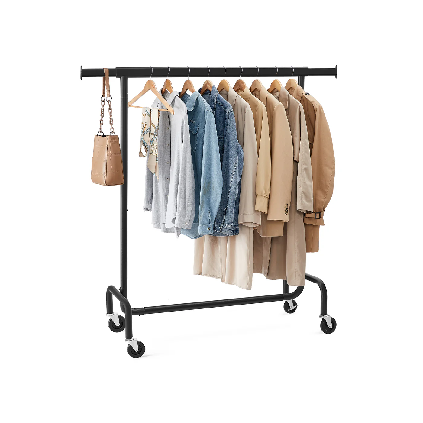 Clothes Rack on Wheels, Heavy-Duty Clothes Rail