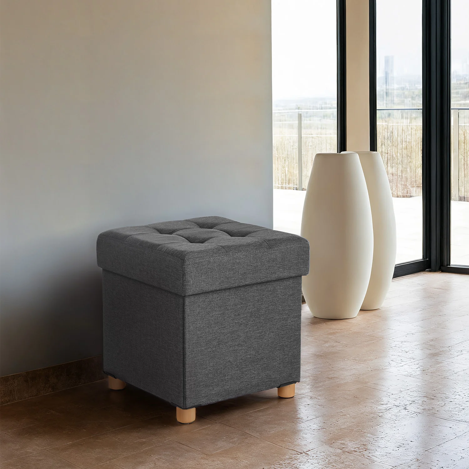 Collapsible Cube Storage Ottoman
