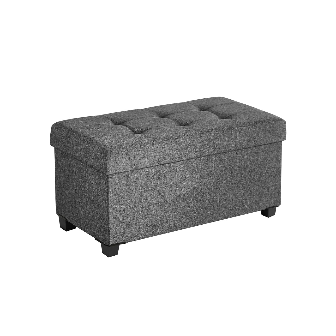 Dark Grey Storage Ottoman 68L